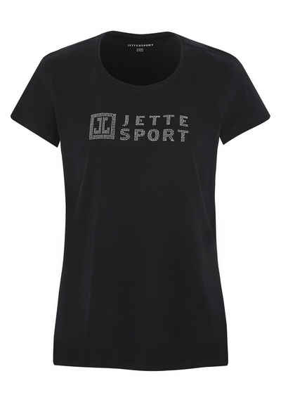 JETTE SPORT Print-Shirt mit funkelndem Logo-Dekor