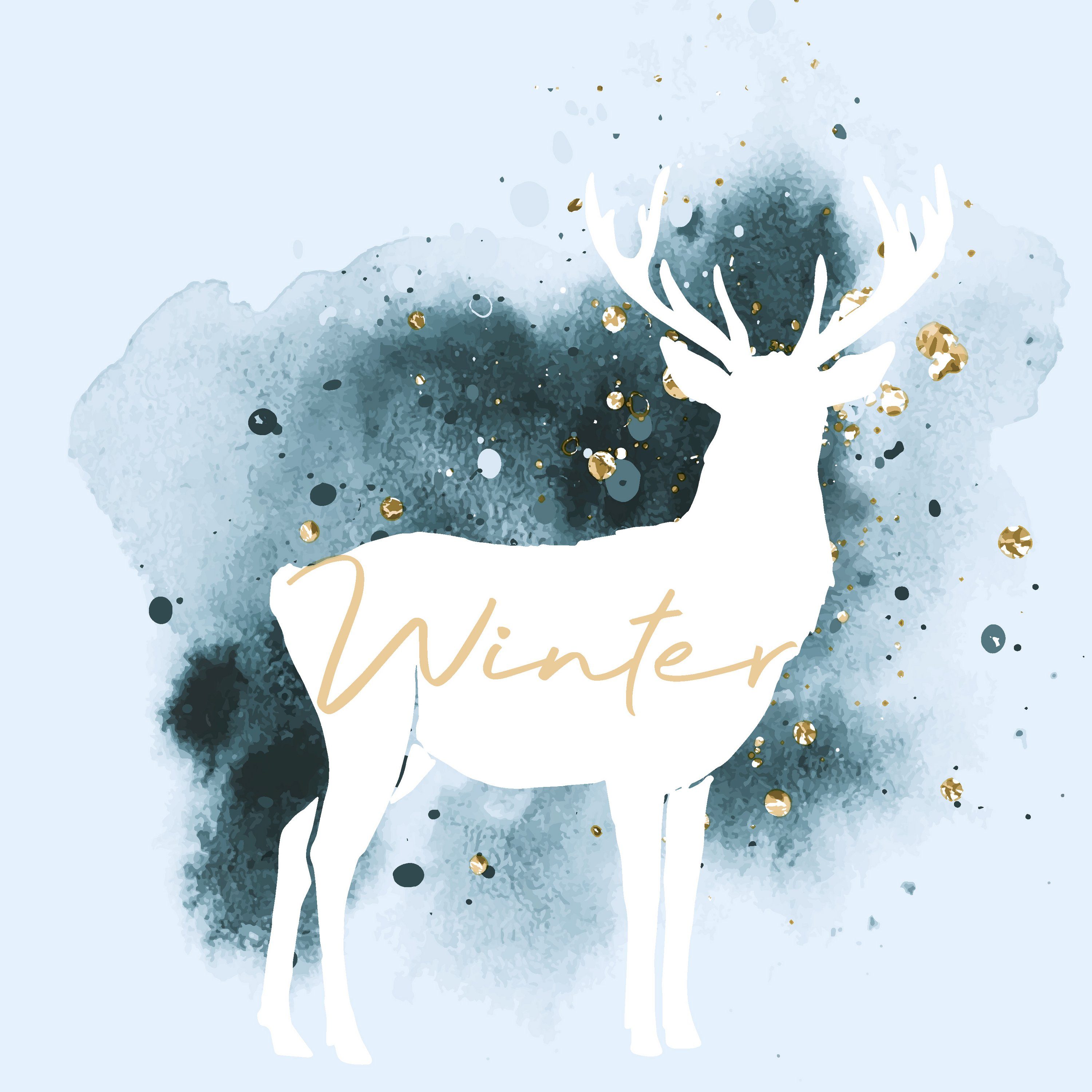 Paper+Design Papierserviette Watercolor Winter, (20 St), 33 cm x 33 cm