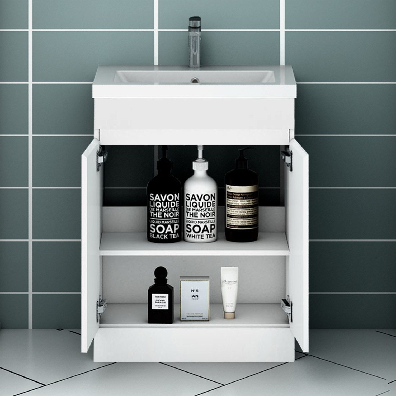 Aica Sanitär Waschtisch Waschtisch Badmöbel Set Waschbecken mit Unterschran günstig online kaufen