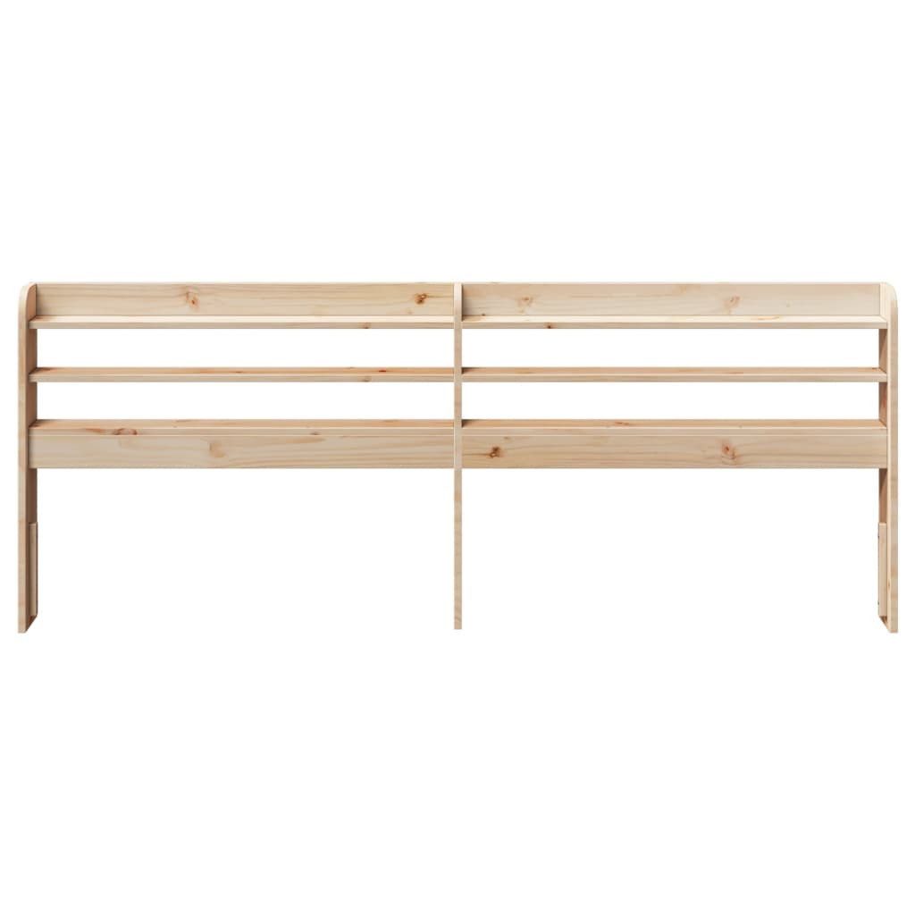 vidaXL Bett Kopfteil mit Ablagen 200 cm Massivholz Kiefer (1-tlg)