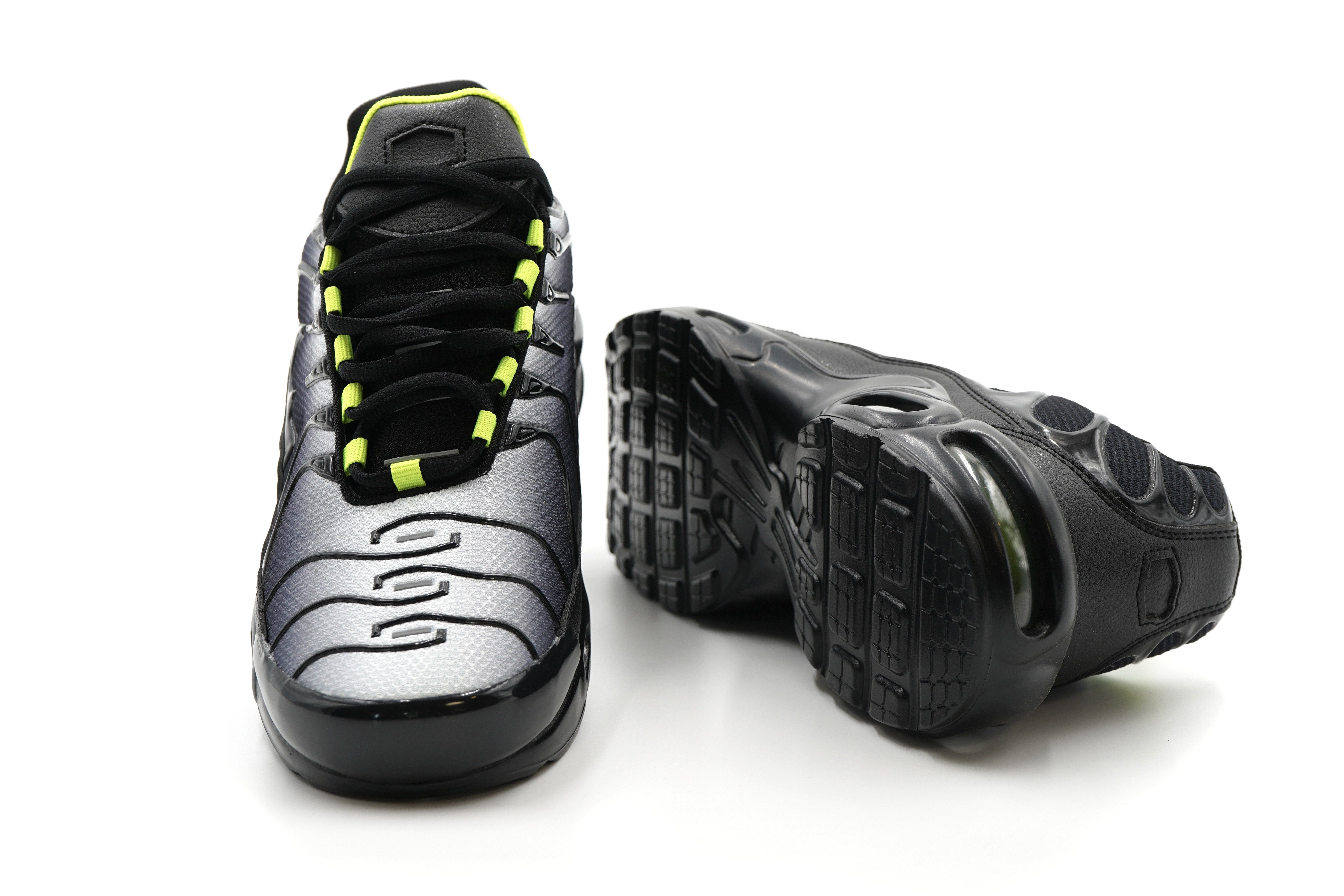 Sonderpostendiscount Herrenschuhe Sneaker mit Luftpolster K63B Black/Green Sneaker Luftpolster