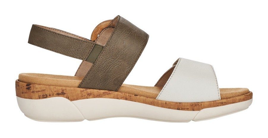 khaki-offwhite Remonte praktischem Klettverschluss mit Sandale