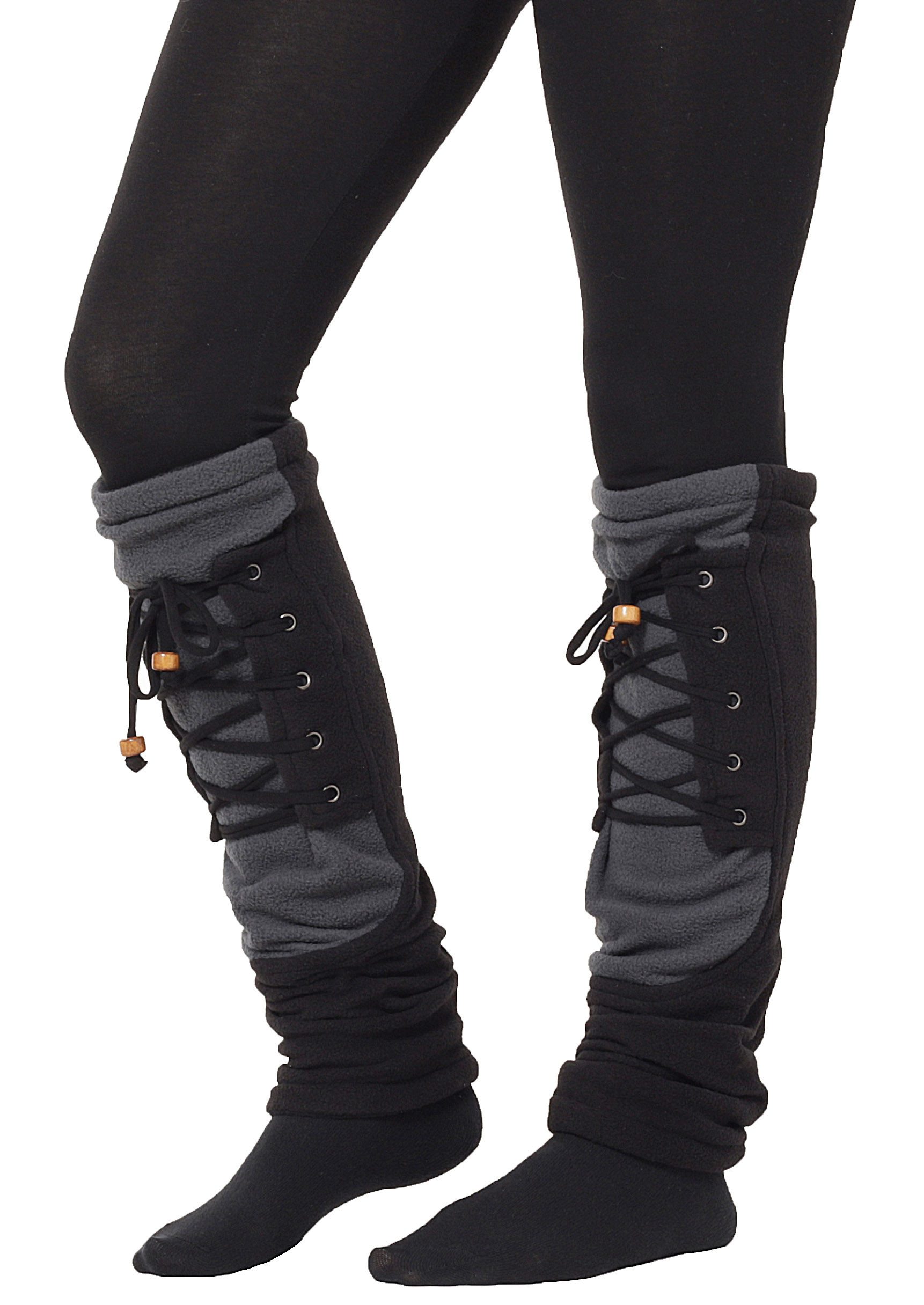 PUREWONDER Beinstulpen Stulpen Beinstulpen aus Fleece mit Schnürung, Beinwä günstig online kaufen
