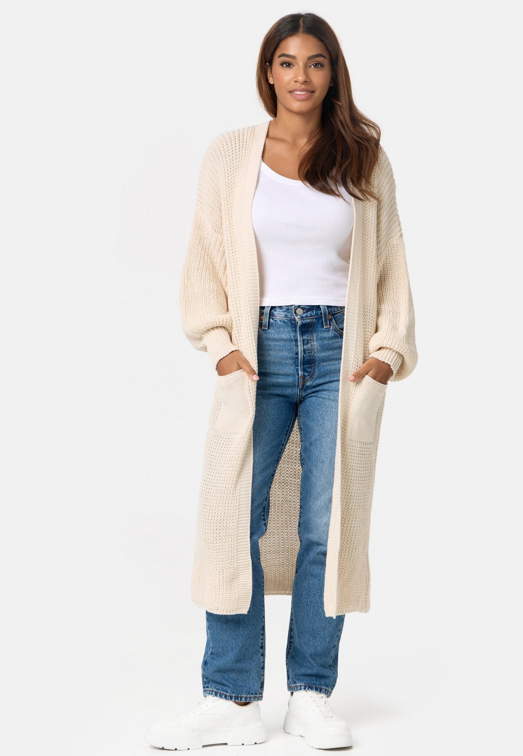 Worldclassca Longstrickjacke Worldclassca Strickjacke Cardigan Strickmantel Winter Pullover Lang Neue Kollektion - Stilvolle und gemütliche Strickmode für Damen