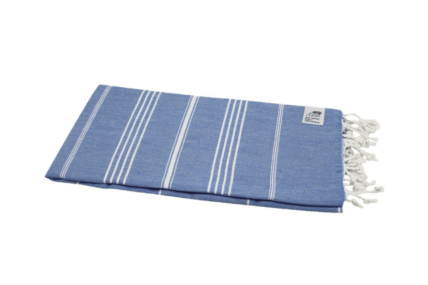 my Hamam Hamamtuch Hamamtuch Sultan jeansblau mit weißen Streifen, Baumwolle (1-St), pflegeleicht und platzsparend