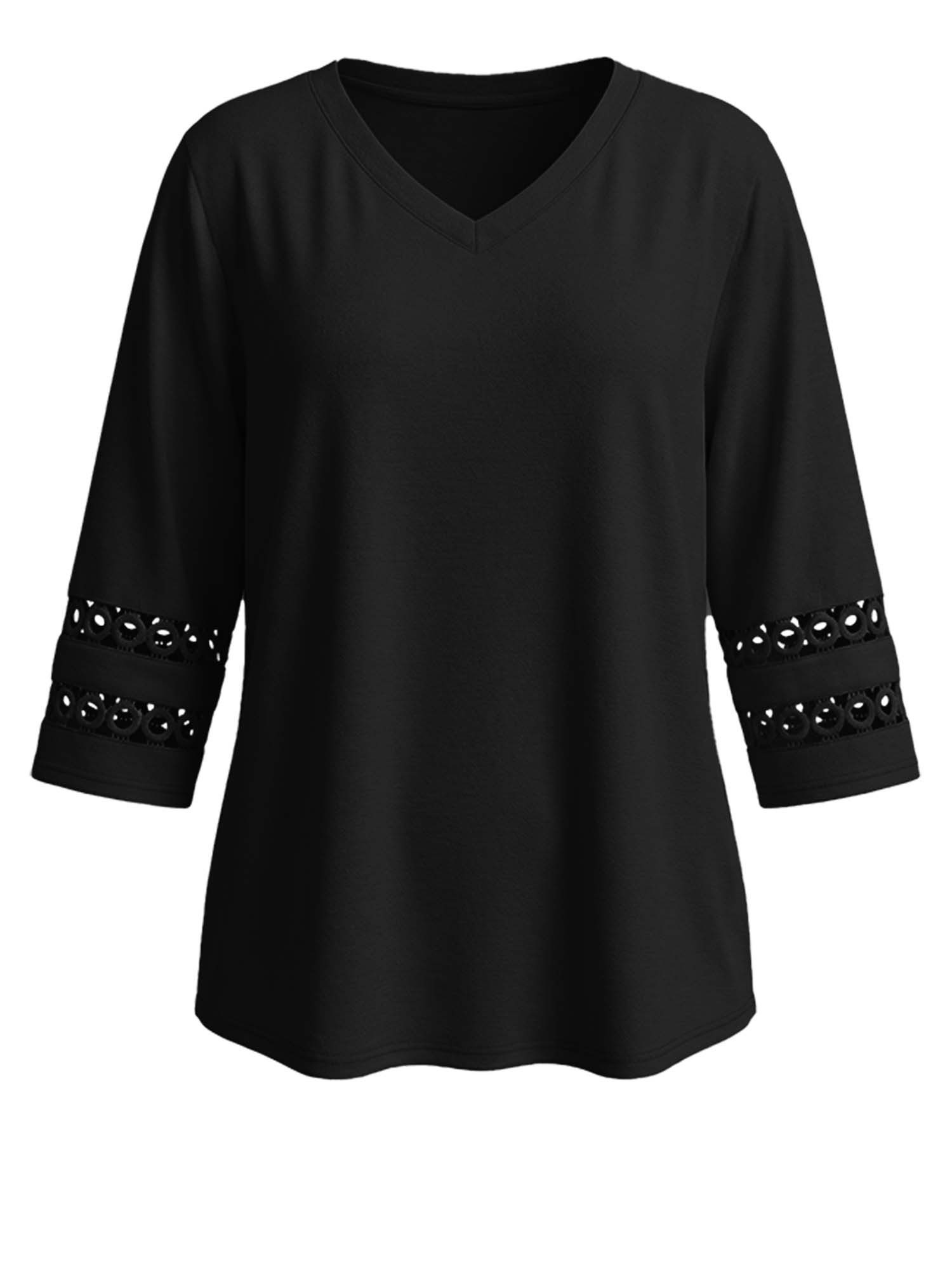T-Shirt Damen 3/4-Ärmel Hemd in großen Größen