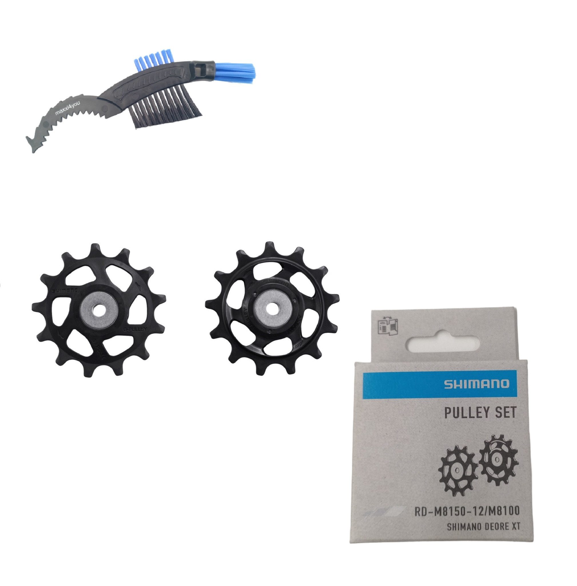 maxxi4you Schaltwerk Shimano Deore XT Schaltrollensatz für RD-M8100-SGS Schwarz inkl. KB
