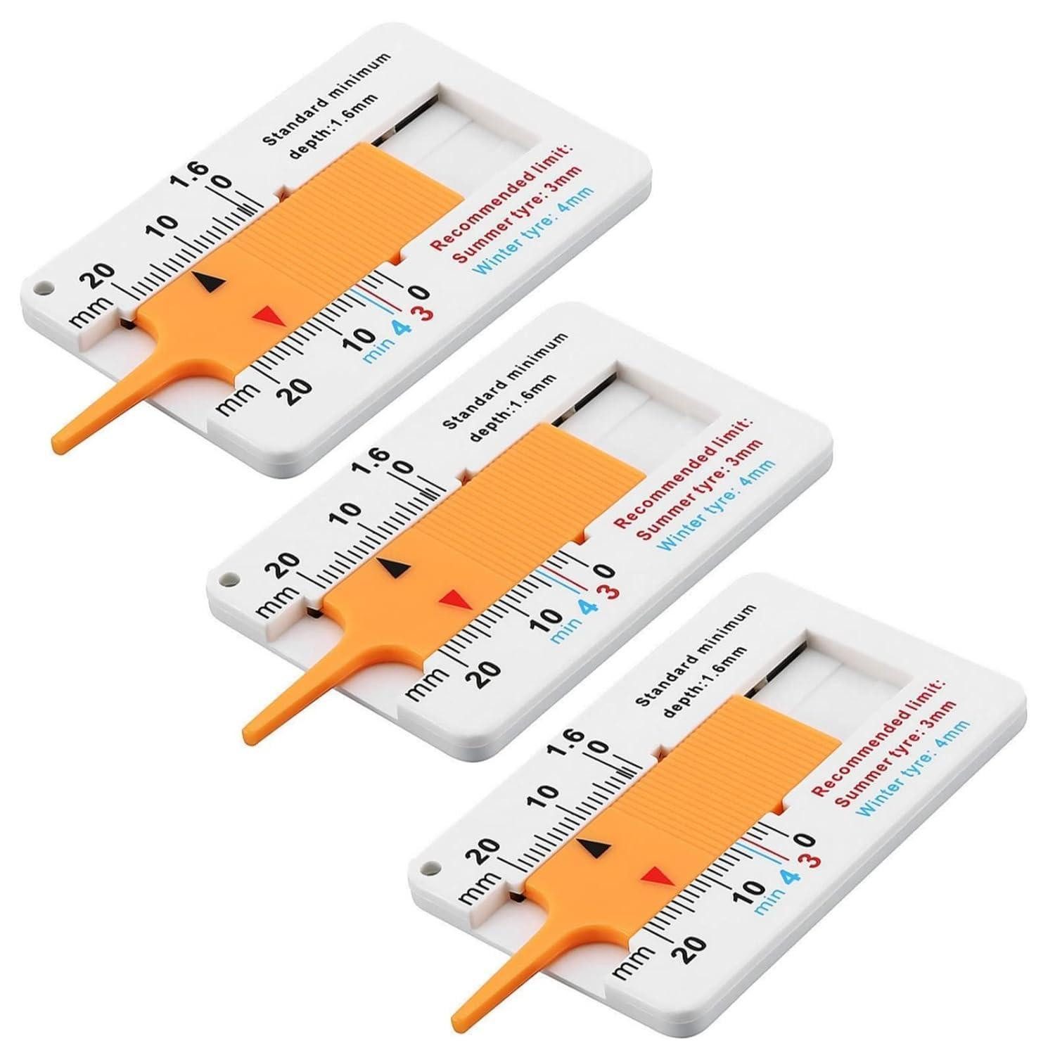 LuxusKollektion Messschieber Profiltiefenmesser 0-20mm 3er Pack Auto Motorrad SUV LKW Gelb