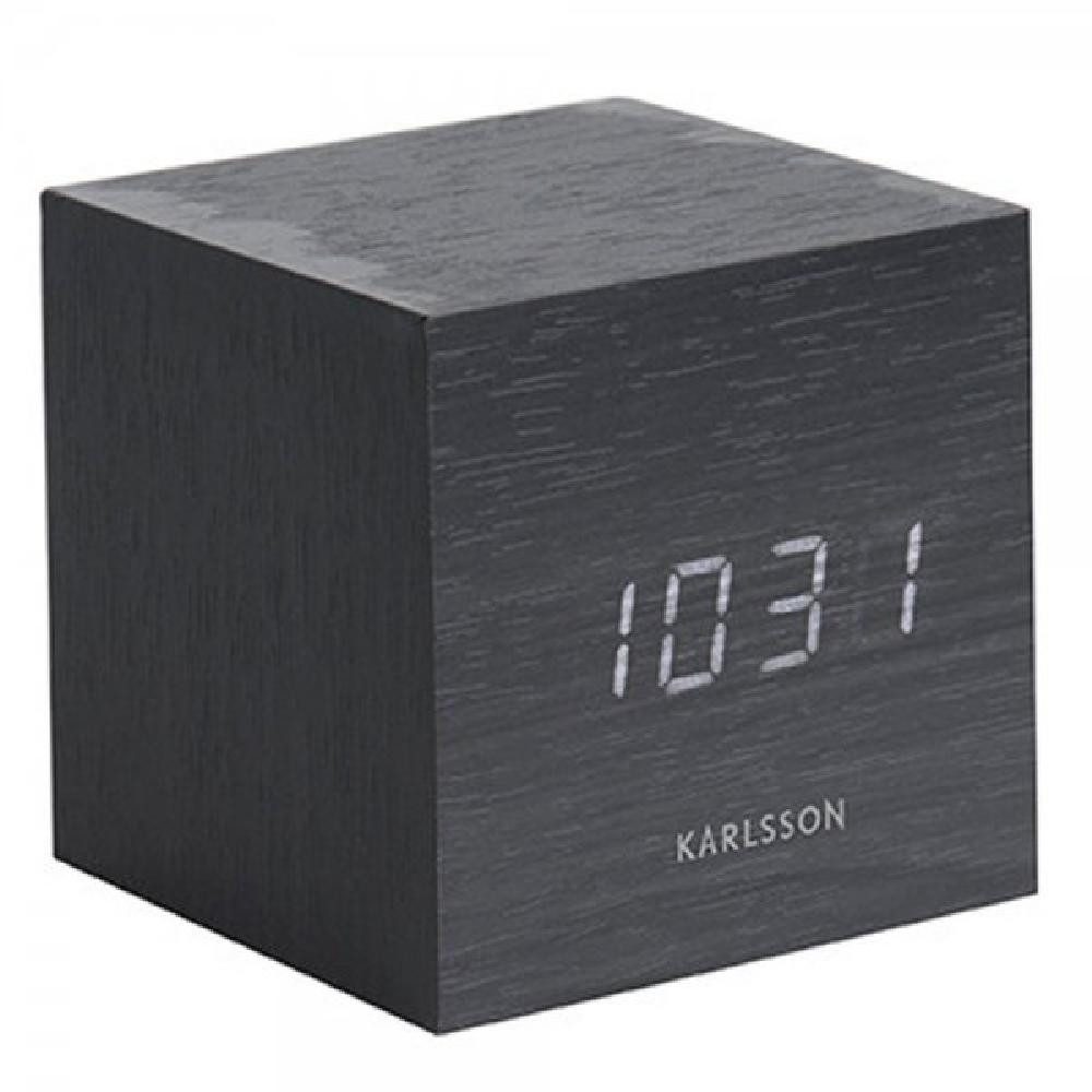Karlsson Wecker Wecker Mini Cube Black Veneer