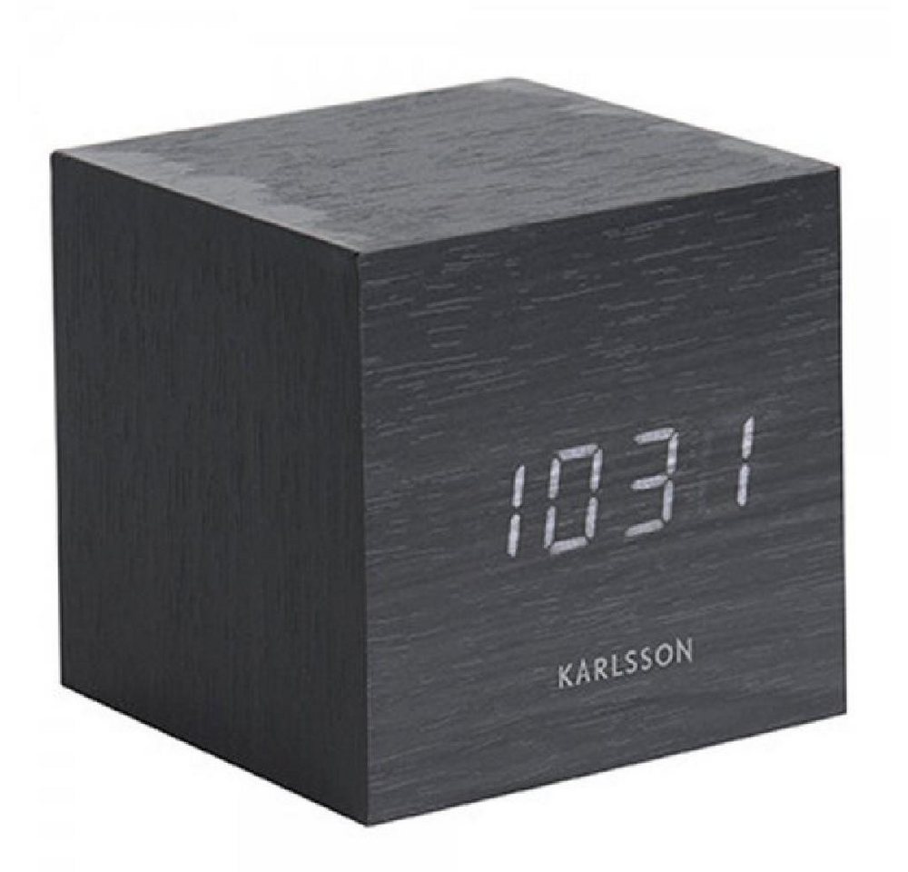 Karlsson Wecker Wecker Mini Cube Black Veneer