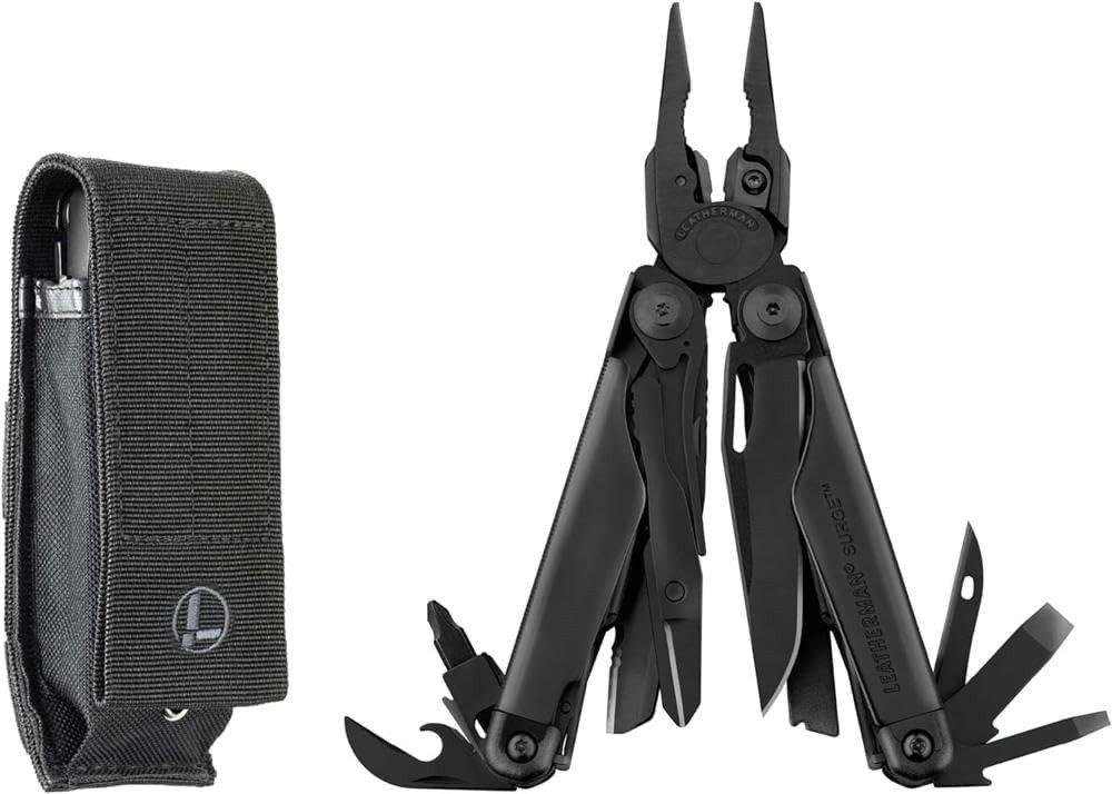 Multitool Leatherman Surge Multi-Tool - 21 Werkzeuge - Schwarz mit Molle-Holster