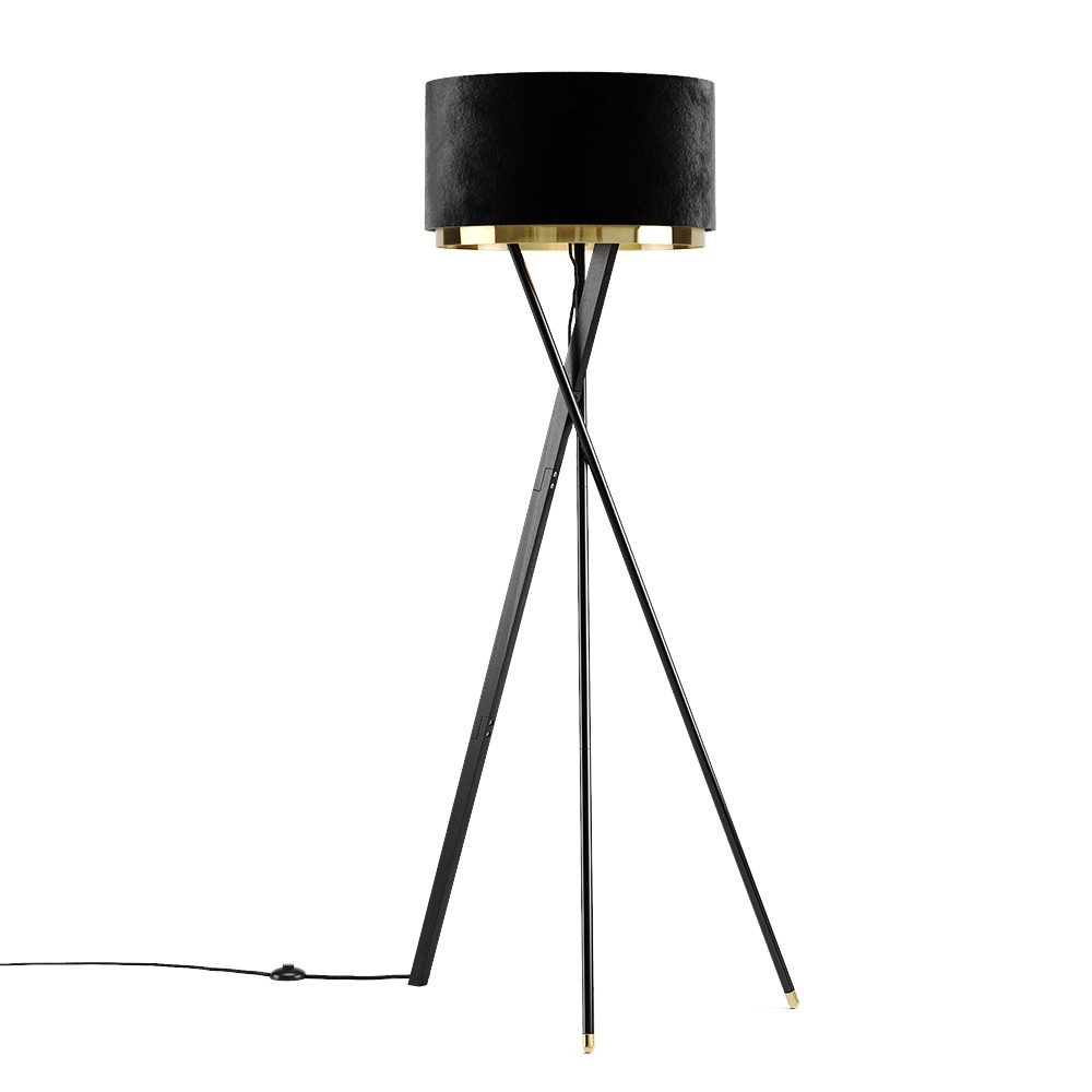 Stehlampe Goldamo, Schwarz/Gold