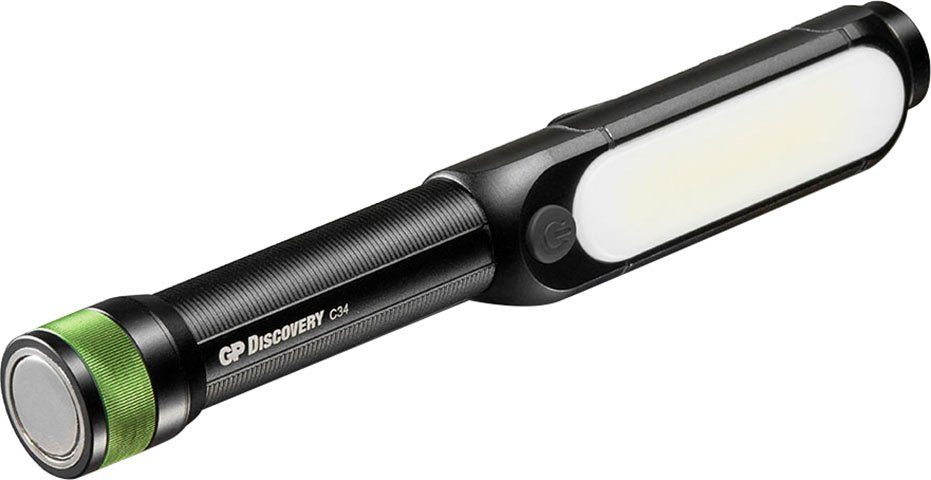 GP Discovery GP Batteries Taschenlampe 180 Lumen, & Front Endkappe C34, Discovery magnetische seitlich Lumen 150
