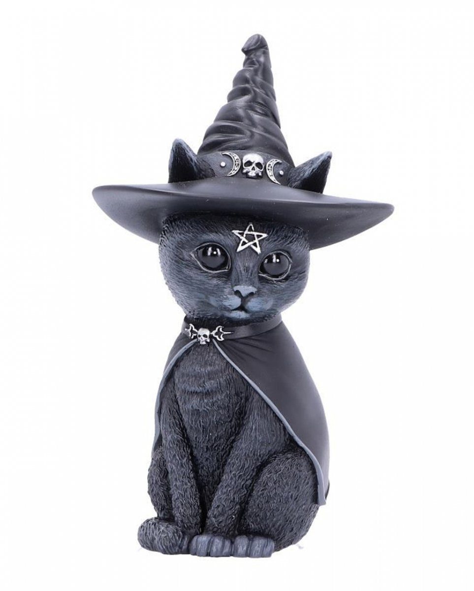 Okkult Horror-Shop Hexenhut im S Katze mit Design Schwarze Dekofigur als