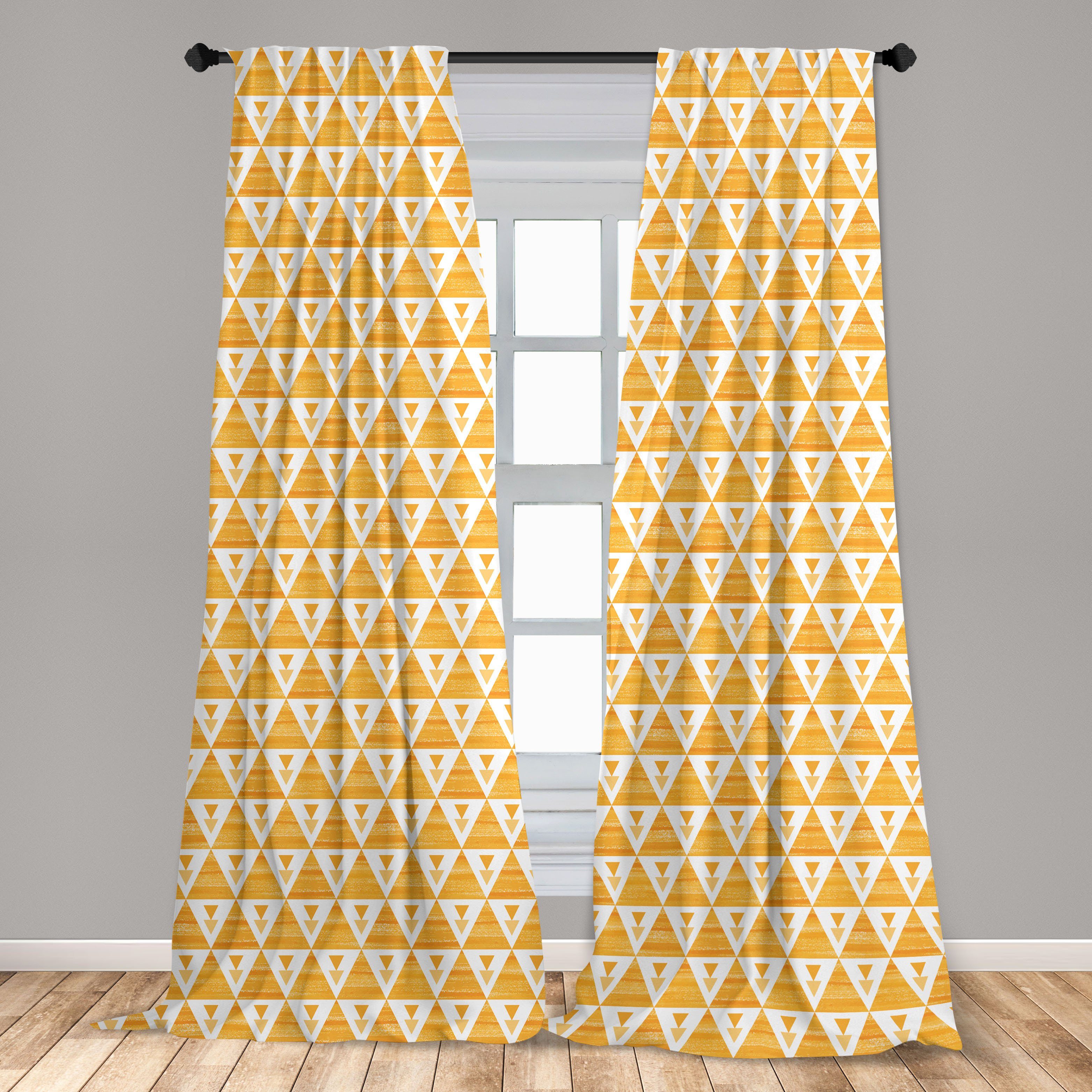 Gardine Vorhang Dekor, für Schlafzimmer Wohnzimmer abstraktes Geometrisch Microfaser, Design Abakuhaus, Triangles