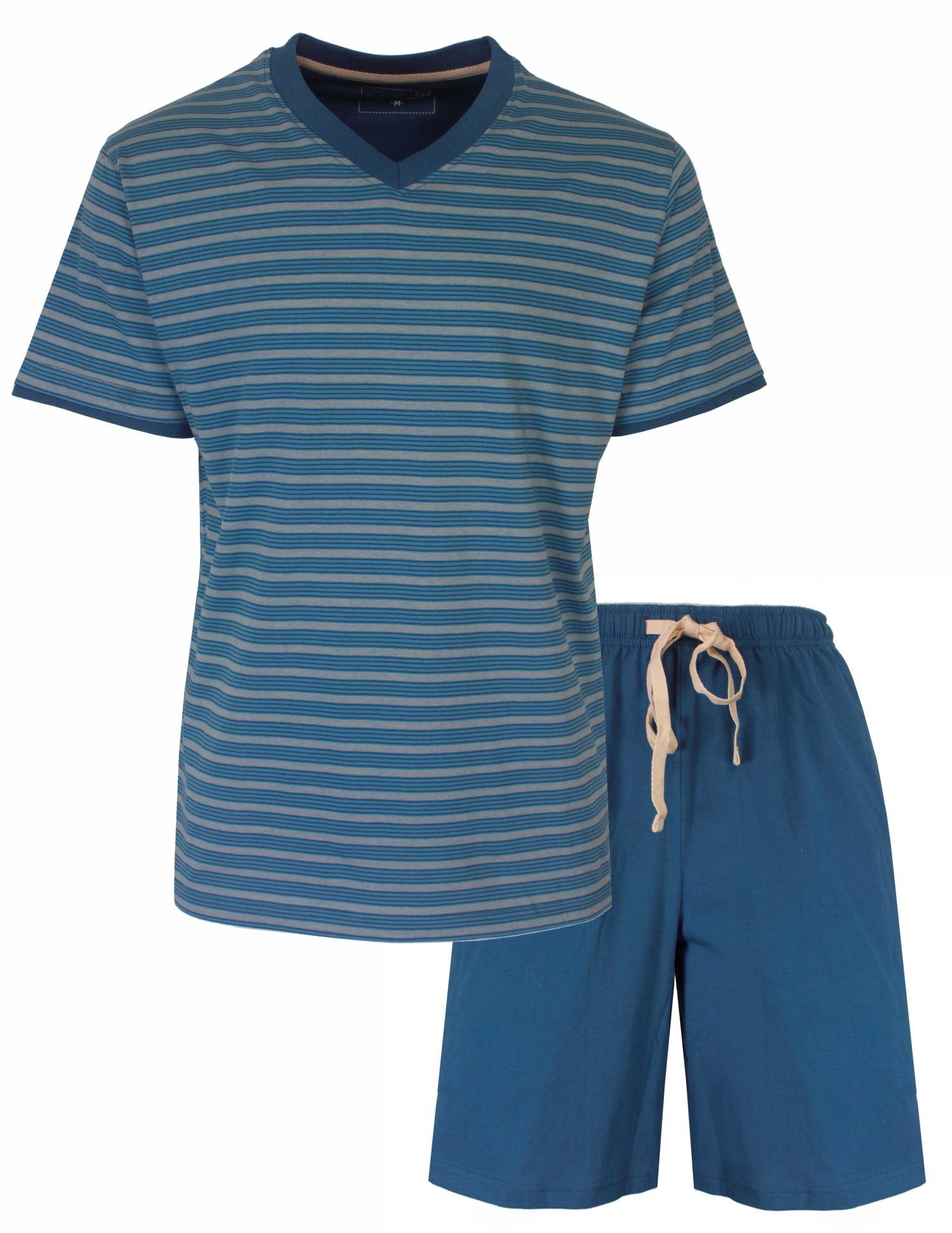M.E.Q. Shorty Herren Pyjama kurz (2 tlg) Baumwolle