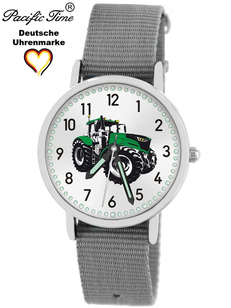 Pacific Time Kinder Versand grau grün Mix Armbanduhr Match Design Gratis Traktor Wechselarmband, und Quarzuhr 