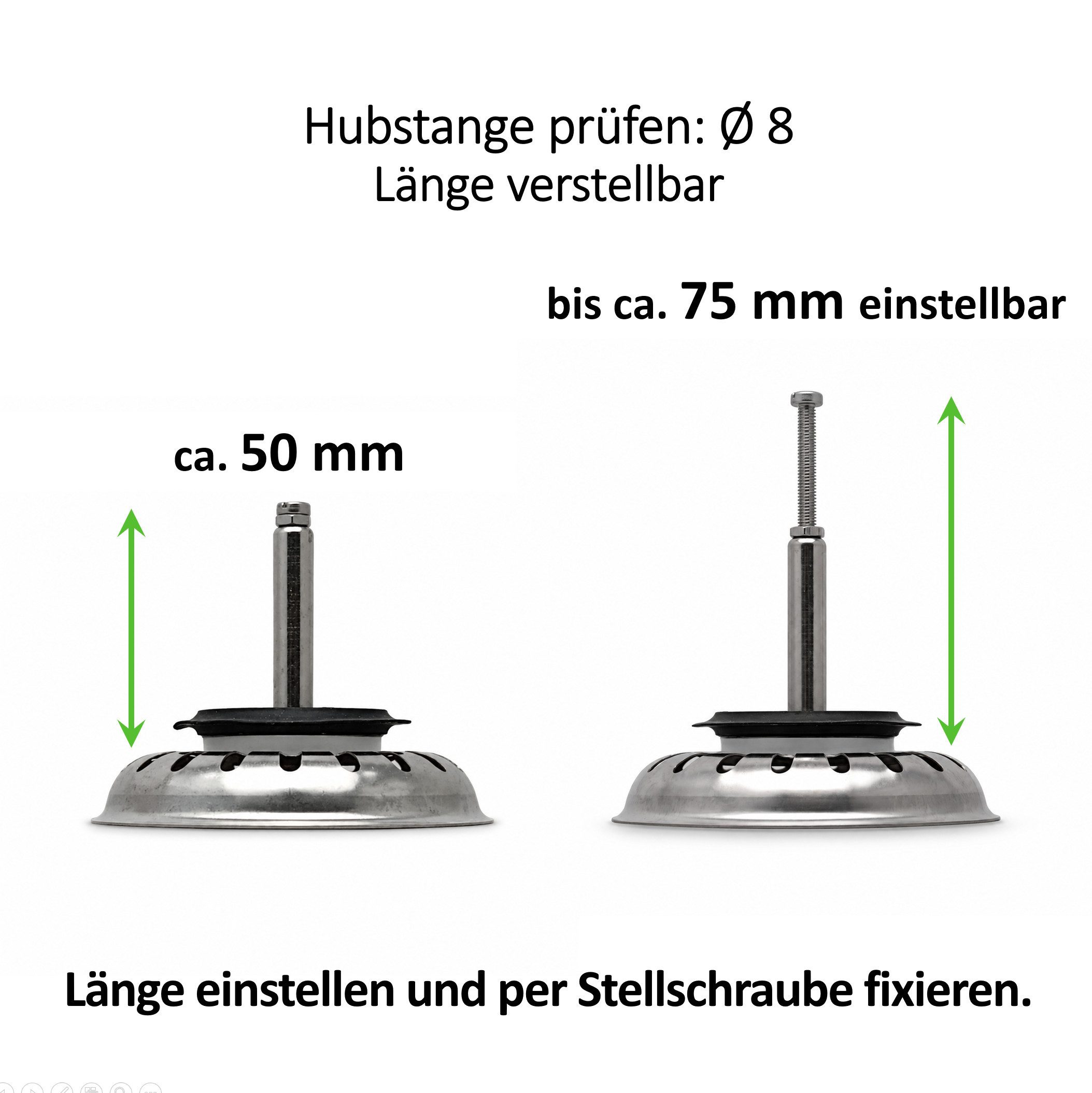 Blanco Siebventil Siebkörbchen Ø81mm Hubstange Ø50 mm für Küchenspülen mit Excenter 3,5" – Bild 4 von 5