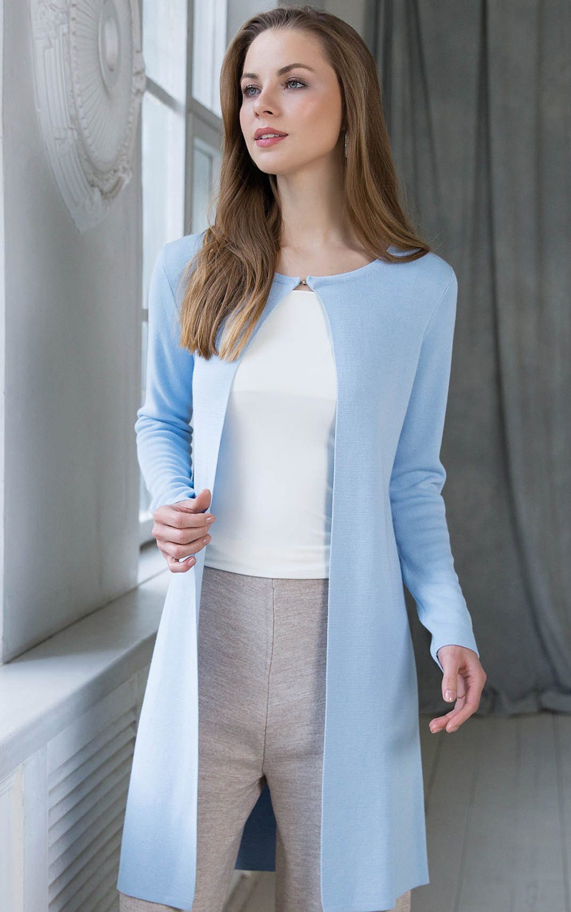 Passioni Cardigan in Blau, mit schlichter günstig online kaufen
