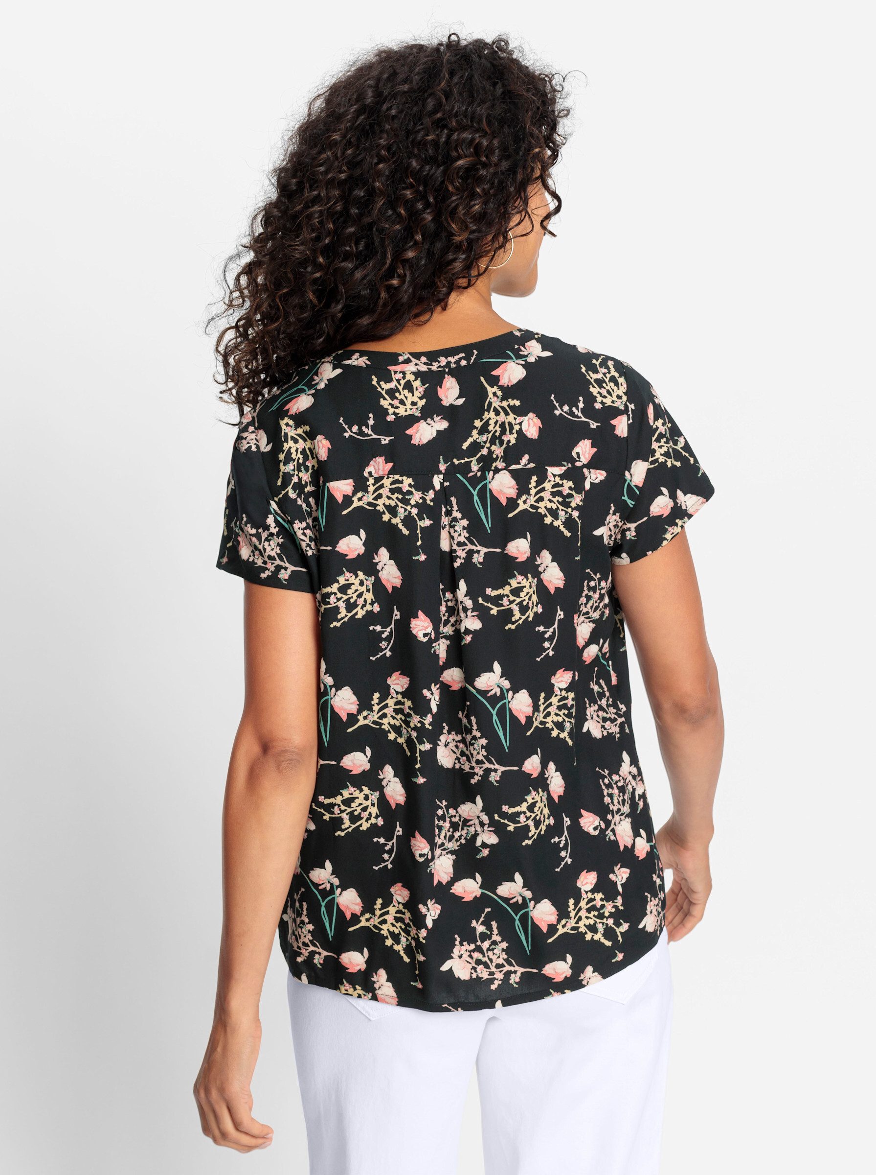 Witt Klassische Bluse Druckbluse Kurzarm