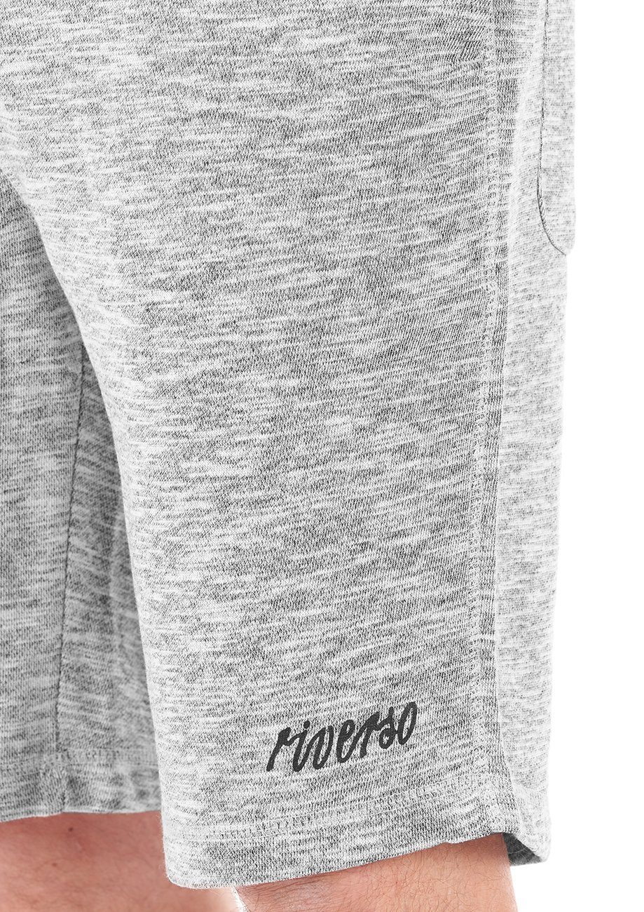Baumwollmischung aus Melange Black riverso Sweatshorts Bermudashorts Fit RIVMike Regular Grey Pack Shorts pflegeleichter 2er & Herren Melange