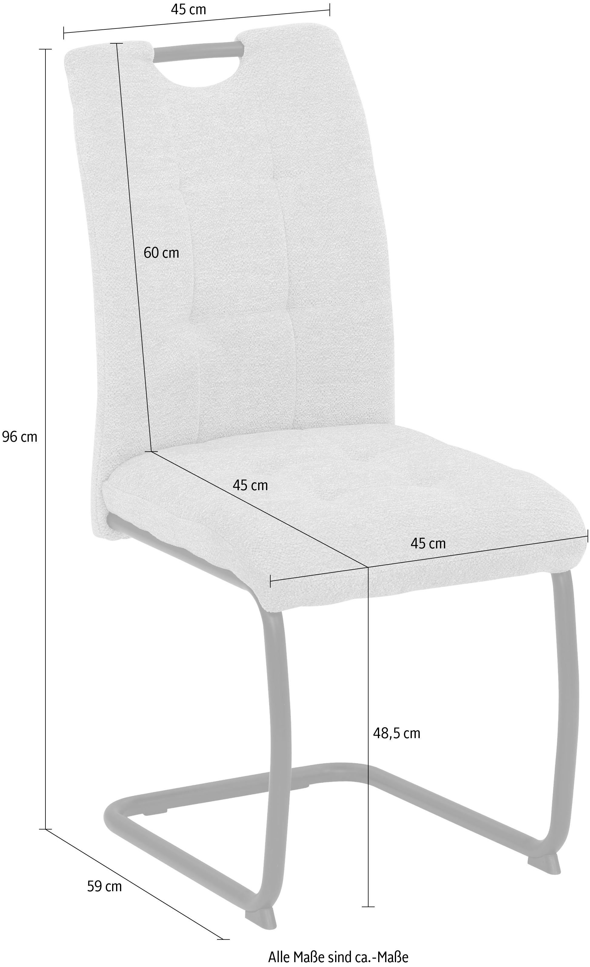 HELA Freischwinger 2 in für | Küchenstuhl, Grau grau (Set, Teddyoptik Esstisch, St), den