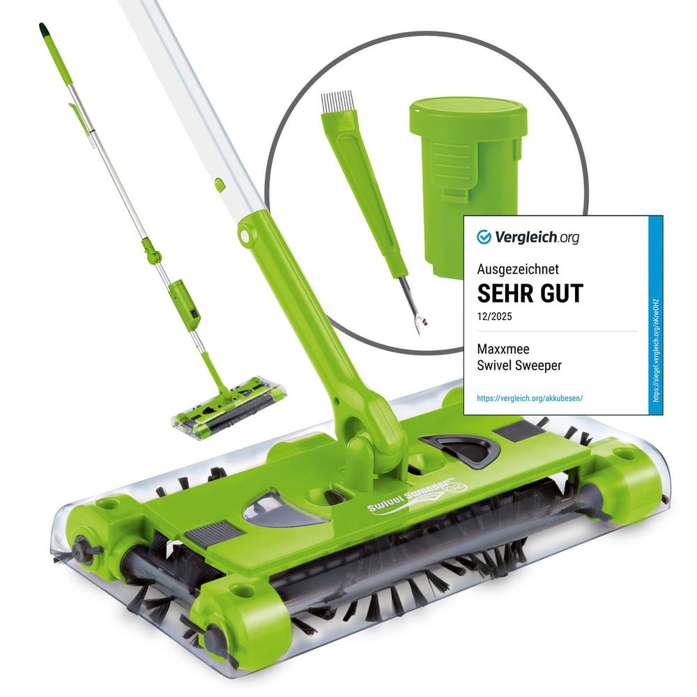 Swivel Sweeper Akkubesen G 2, 15 W, mit Beutel, mit Knickgelenk max. Flexibilität Boden Fliesen Laminat säubern