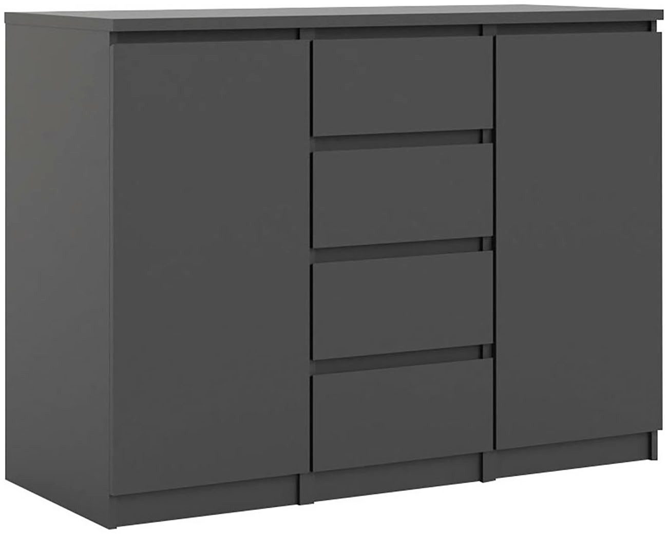Home affaire Kommode Naia, Sideboard, 4 Schubladen, 2 Türen, Aufbewahrung, grifflose Front, Mit Einlegeböden, modern, skandinavisches Design, in mehrere Farben