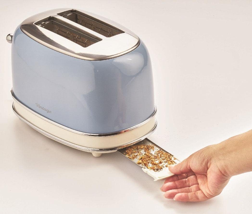 Ariete Toaster Vintage, 2 kurze Schlitze, für 2 Scheiben, 815 W, blau