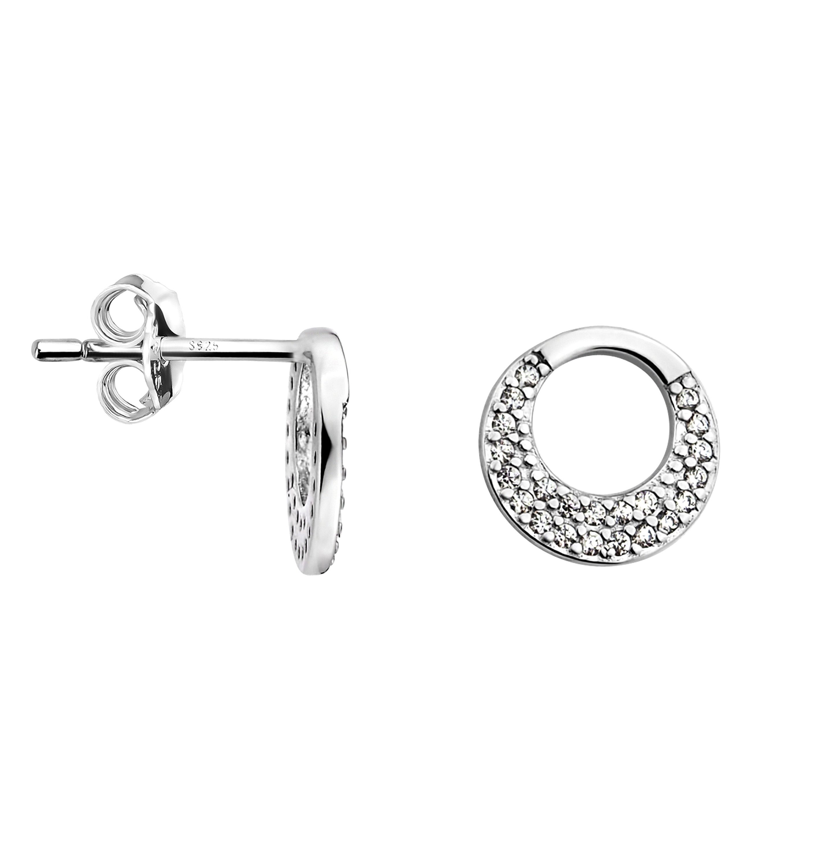 Schmuck 925 Ohrstecker Milani Paar Sofia Damen Silber Kreis,