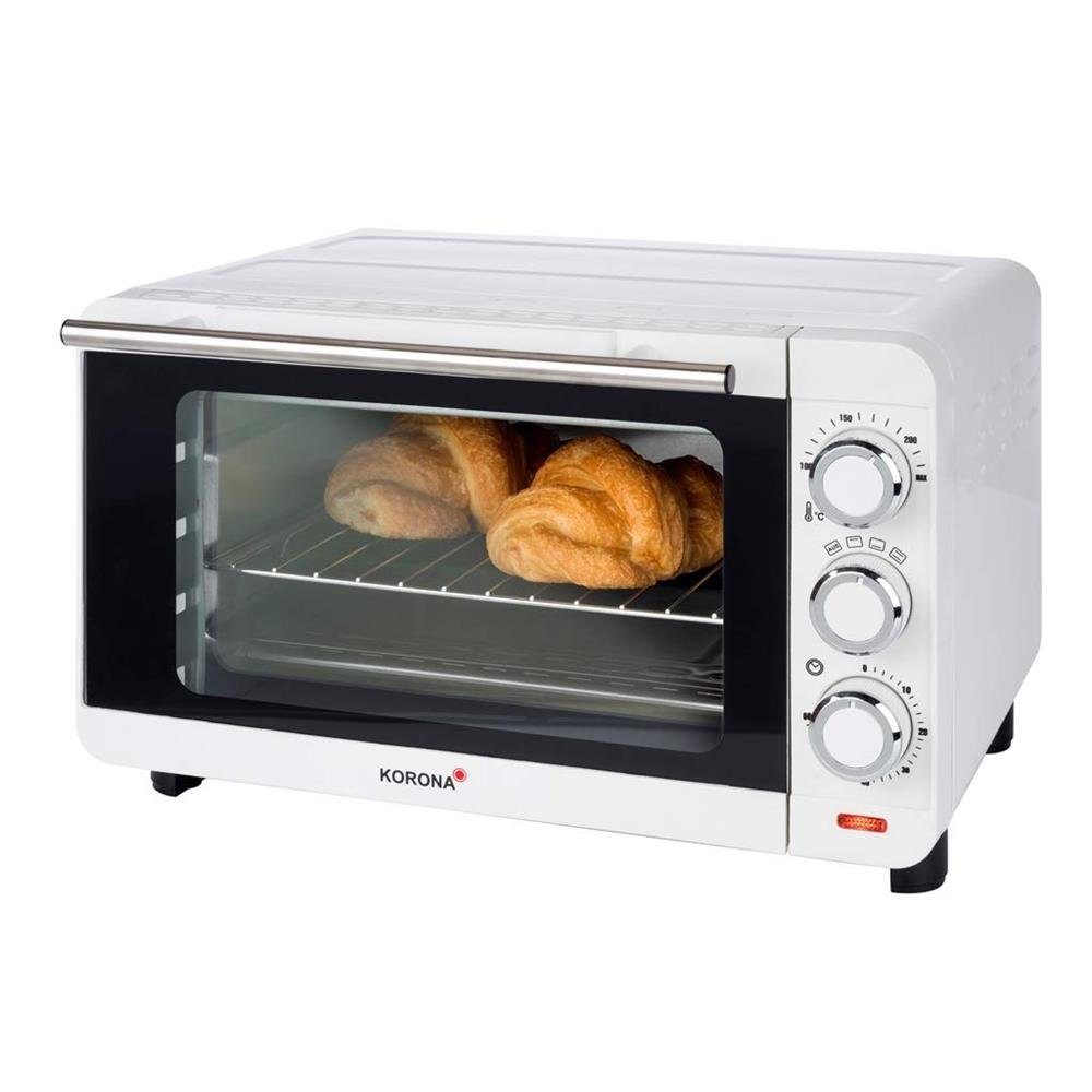 KORONA Minibackofen Mini-Backofen 57004, weiß, 1200 Watt, Miniofen, kleiner Backofen, Toastofen
