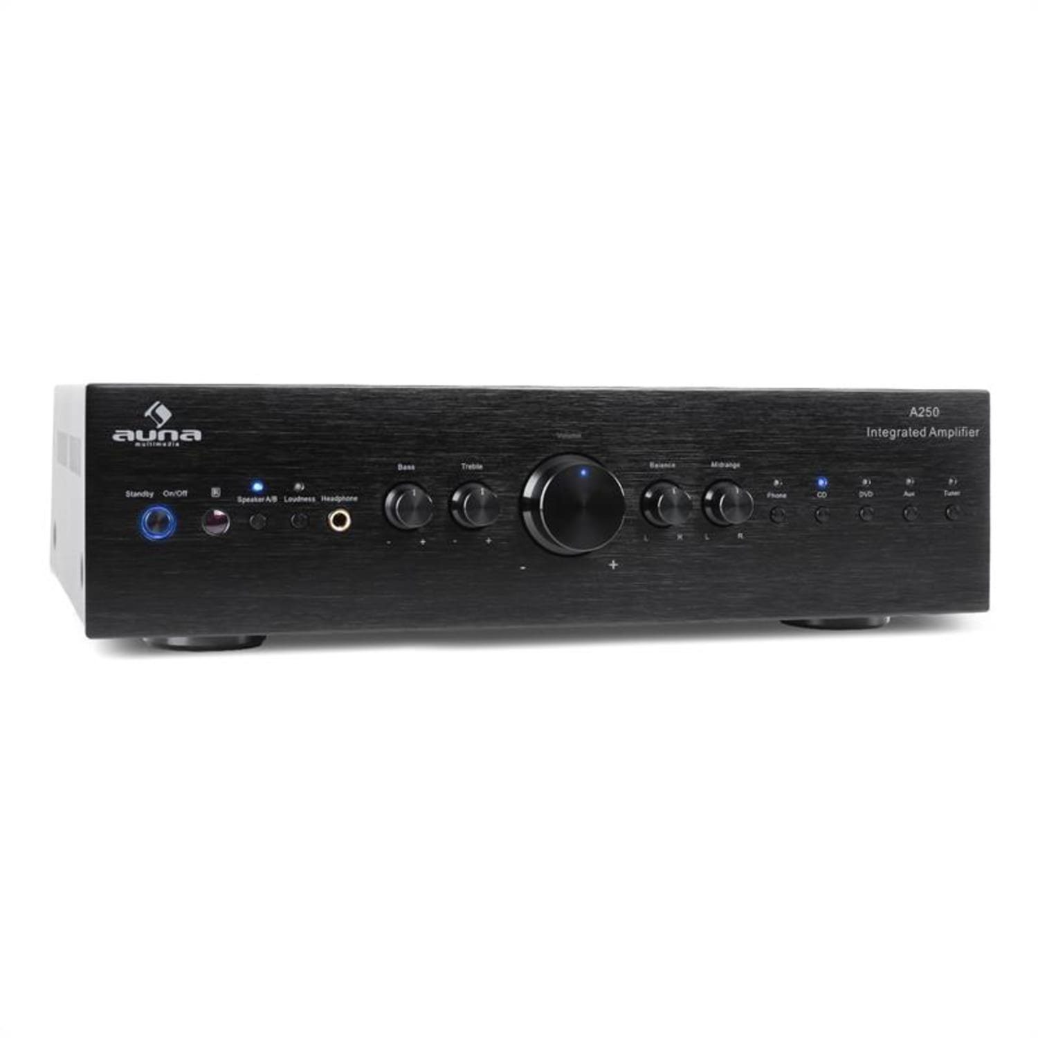Auna CD708 Audioverstärker (Anzahl Kanäle: 5 Stereo-Cinch-Line-Eingänge für CD-Player, Tuner sowie AUX-Quellen und)