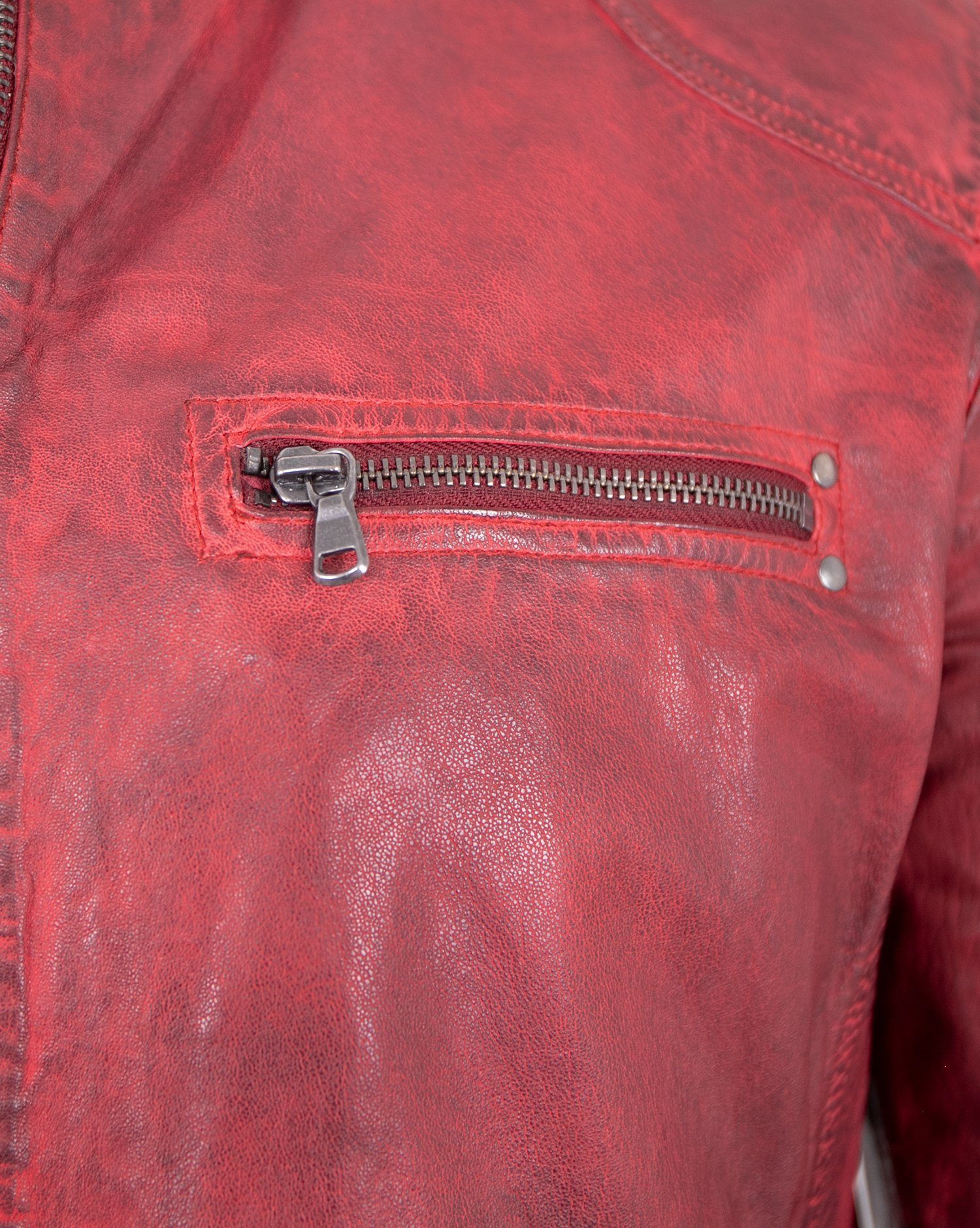 Maddox Lederjacke Alessio MADDOX - Herren Lederjacke Lammnappa dunkelrot