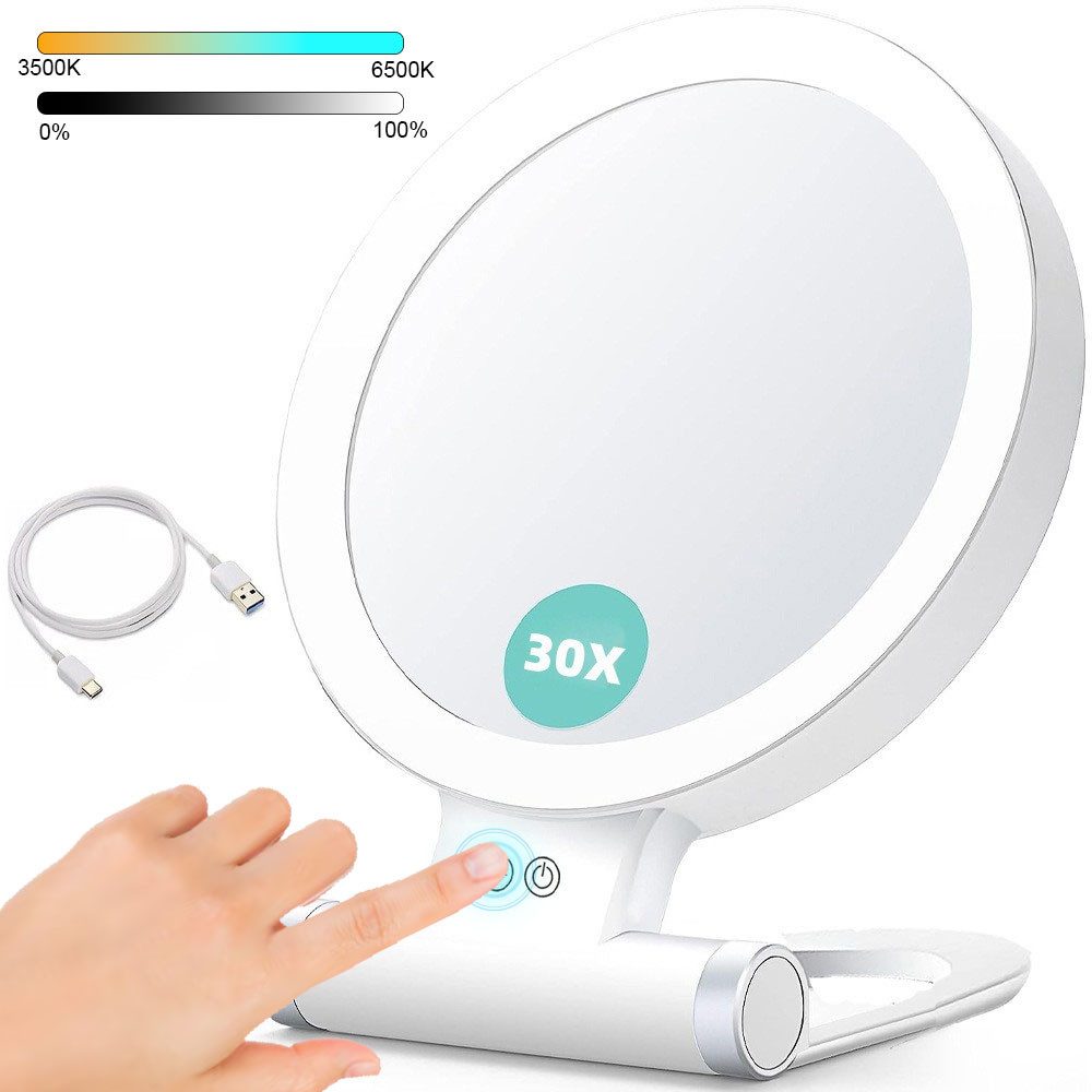 PRIISF Vergrößerungsspiegel 30 fach Kosmetikspiegel Tischspiegel Schminkspi günstig online kaufen