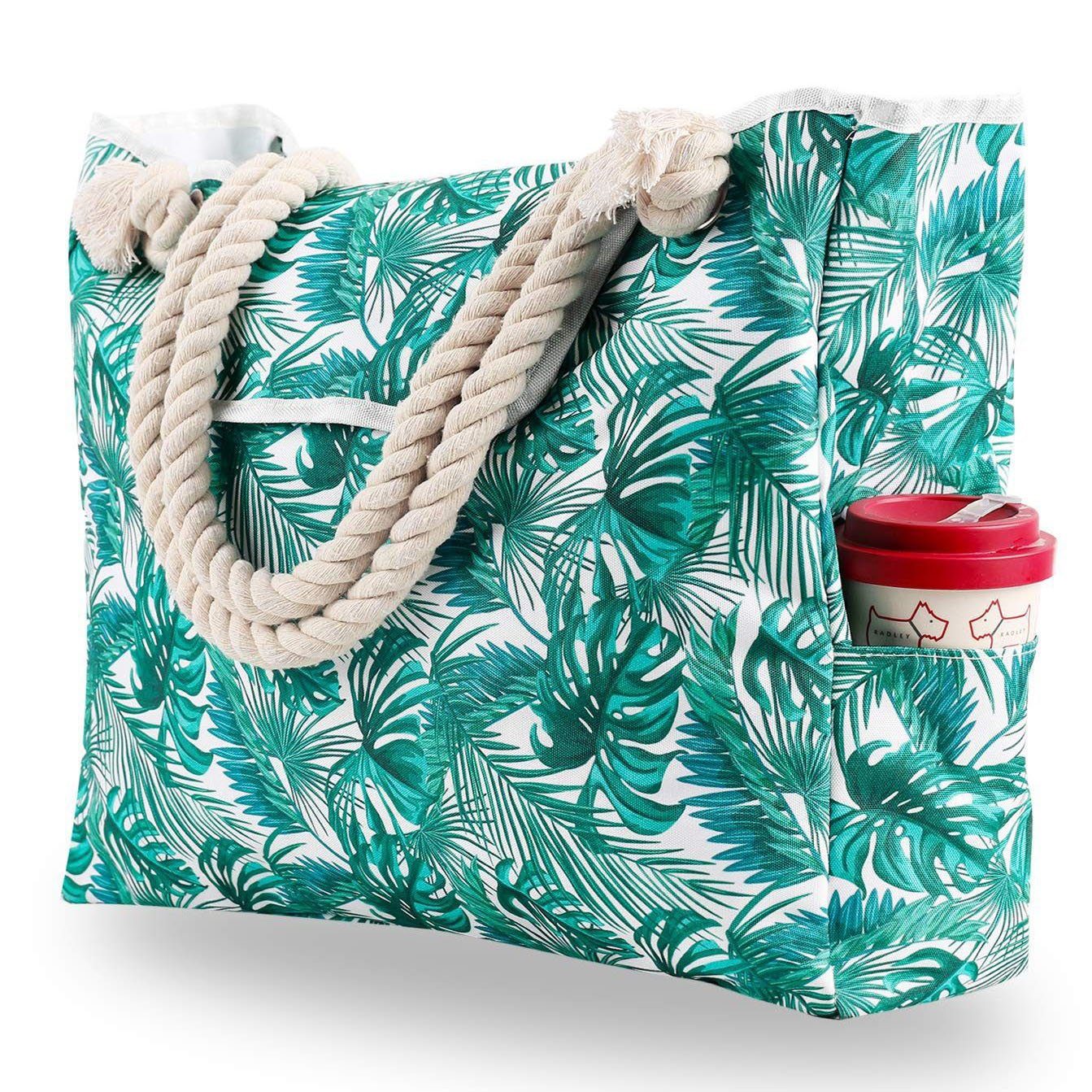 Mit Strandtasche Wasserdicht Badetasche Große Strandtasche Wasserdicht Tasche Handtasche, Haiaveng Faltbar Shopper Damen Magnetschnalle