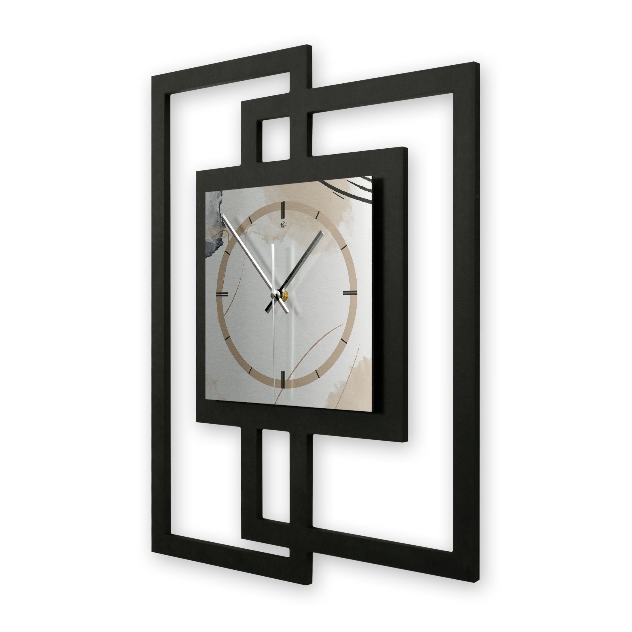 „Abstract Ticken; Feder Metallic-Look Quarzuhrwerk; oder Design-Wanduhr in Kreative Funk- außergewöhnlich, (ohne Elegance“ elegant, Wanduhr modernem modern)