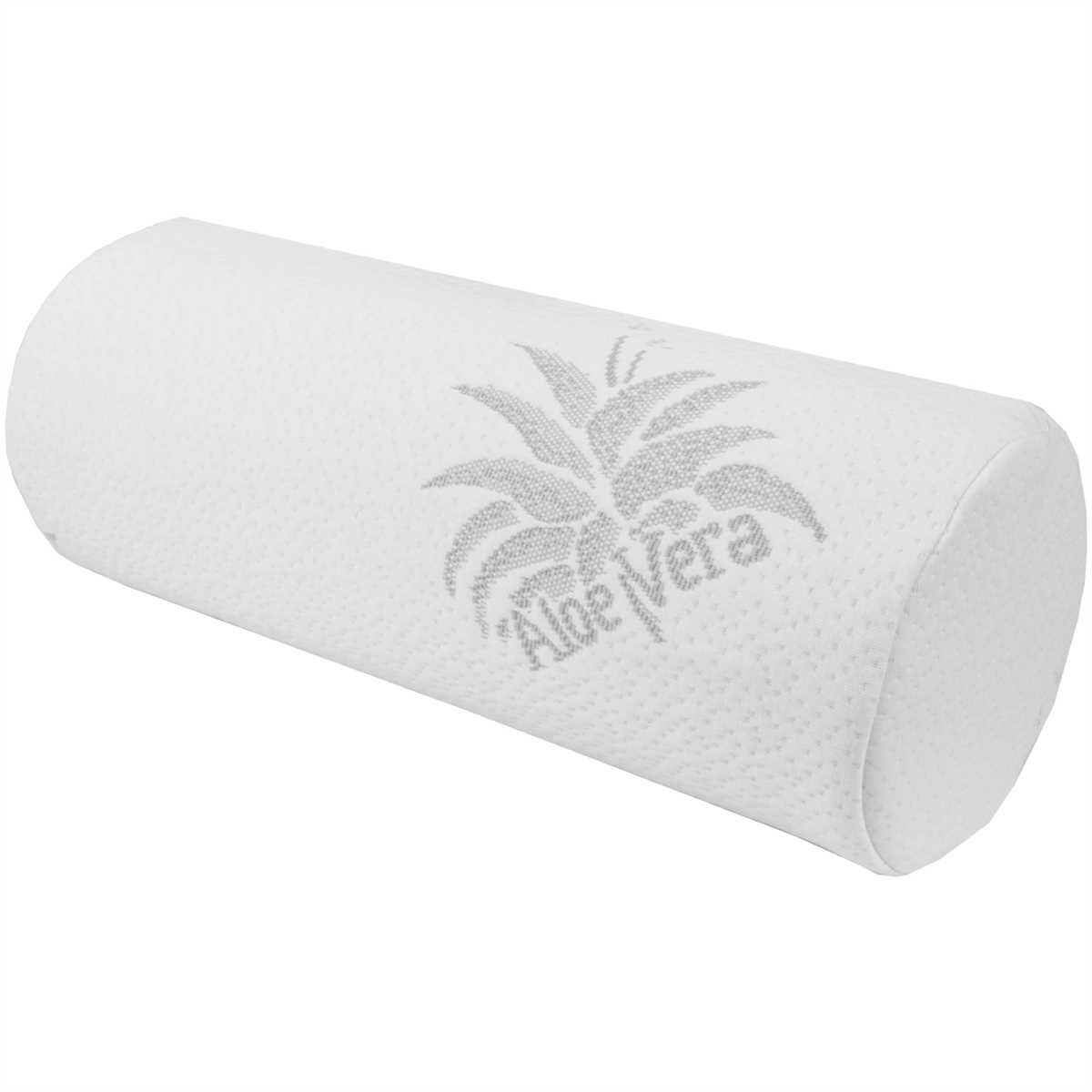 Nackenstützkissen, Bestlivings, Bezug: Polyester mit Aloe Vera Veredelung, Nackenrolle (42x15cm), Nackenkissen mit Memory-Effekt, abnehmbarer Bezug, Aloe Vera veredelt