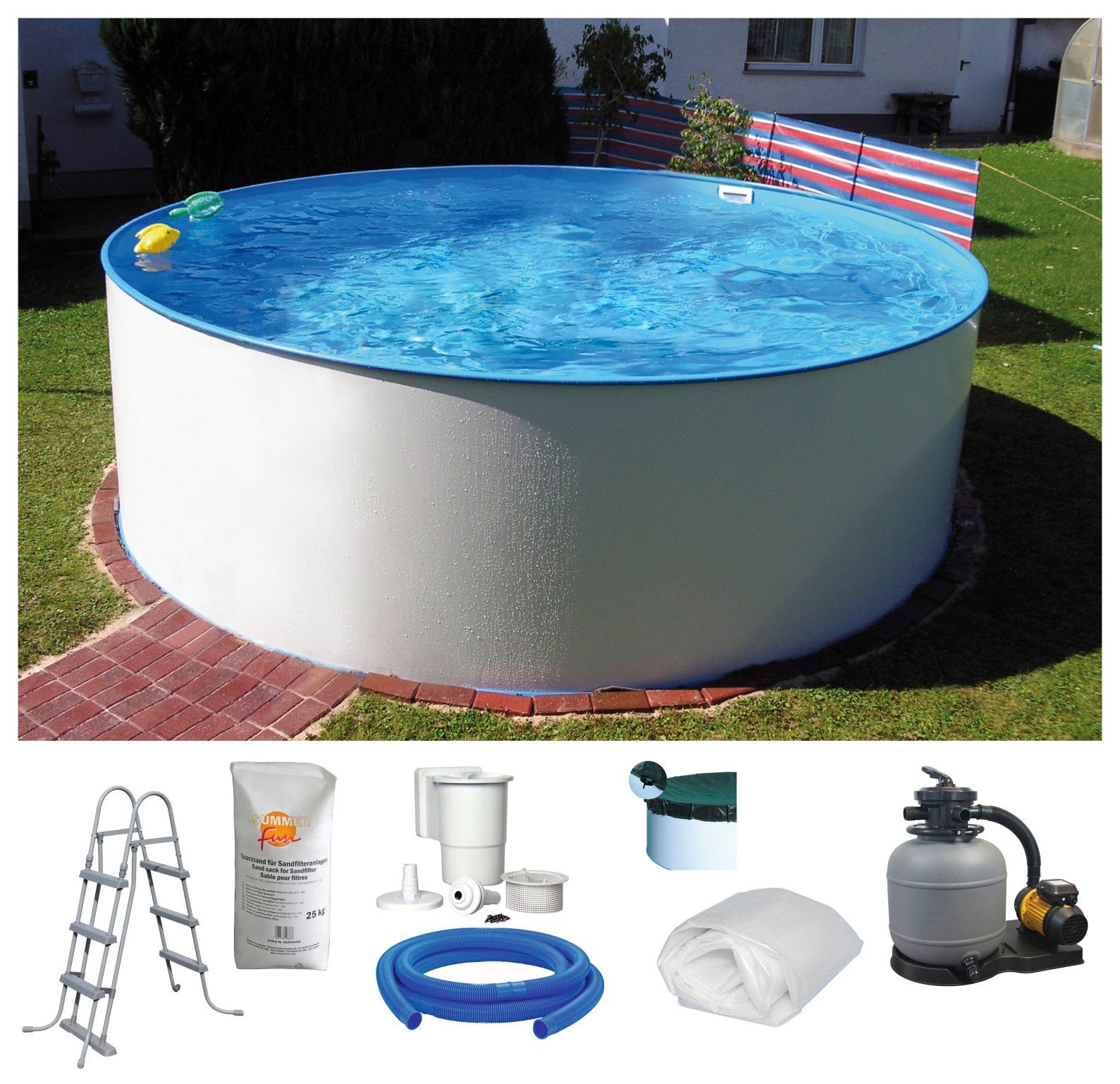 Clear Pool Rundpool MAUI II (Set, 7-tlg), inkl. umfangreichem Zubehör in verschiedenen Größen