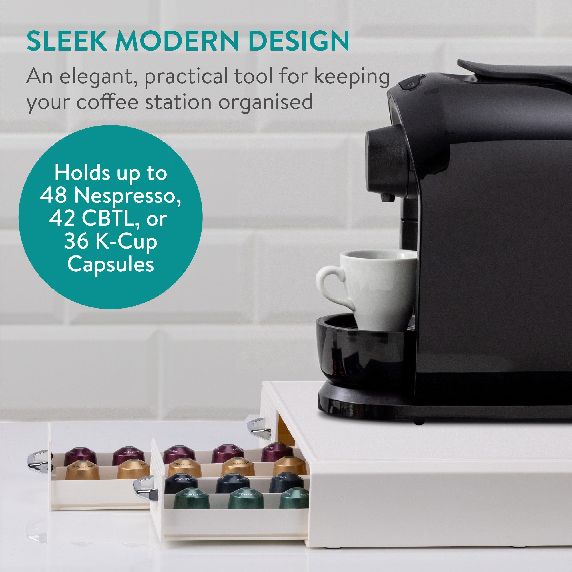 Navaris Kapselspender Navaris Kaffee Organizer Set - Platzsparende Kaffeeka günstig online kaufen