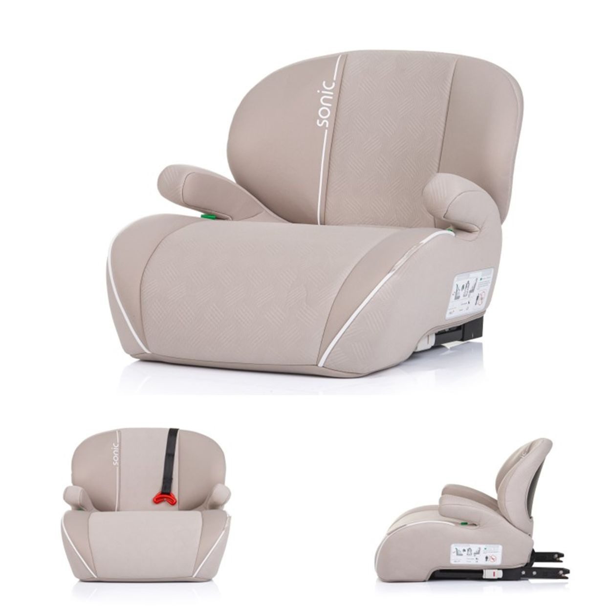 Chipolino Kindersitzerhöhung Kindersitz, Sitzerhöhung Sonic, ab: 6, bis: 12, Isofix, i-Size, 125-150 cm, Armlehne