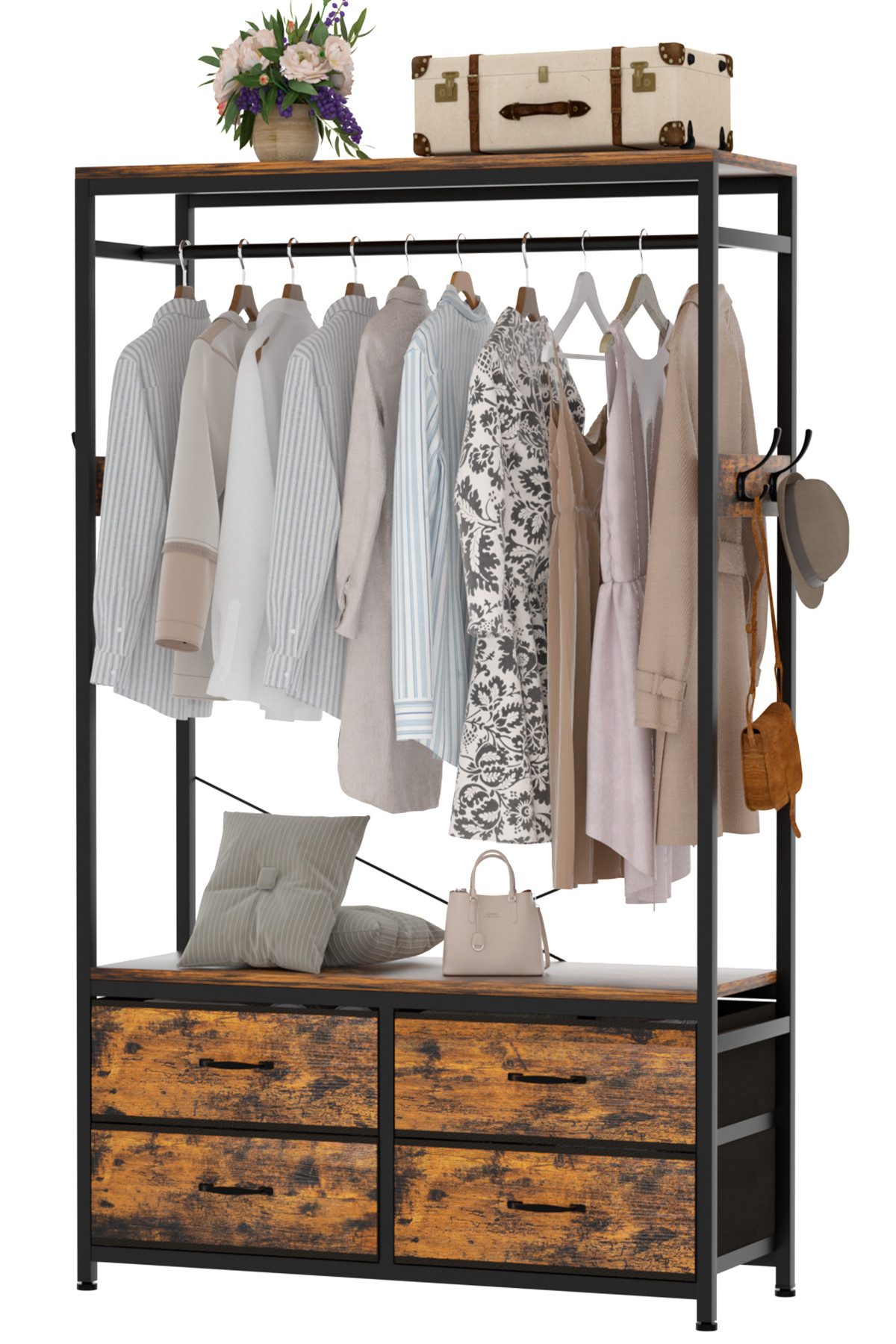 Yorbay Kleiderständer Garderobenständer Kleiderständer 100 x 40 x 180 cm, ( günstig online kaufen