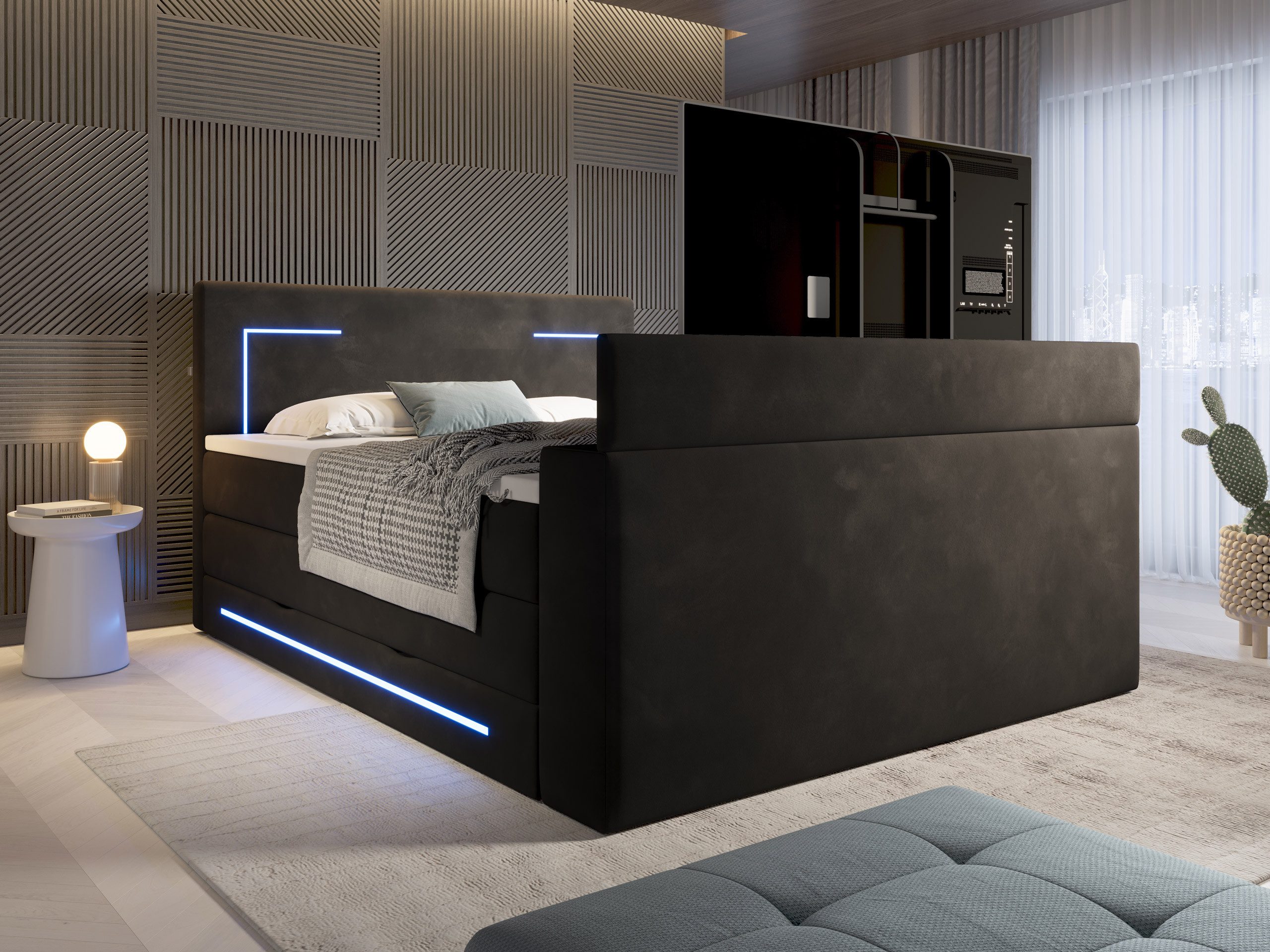 wonello Boxspringbett Monaco mit TV-Lift, mit Bettkasten, Matratzen und Top günstig online kaufen