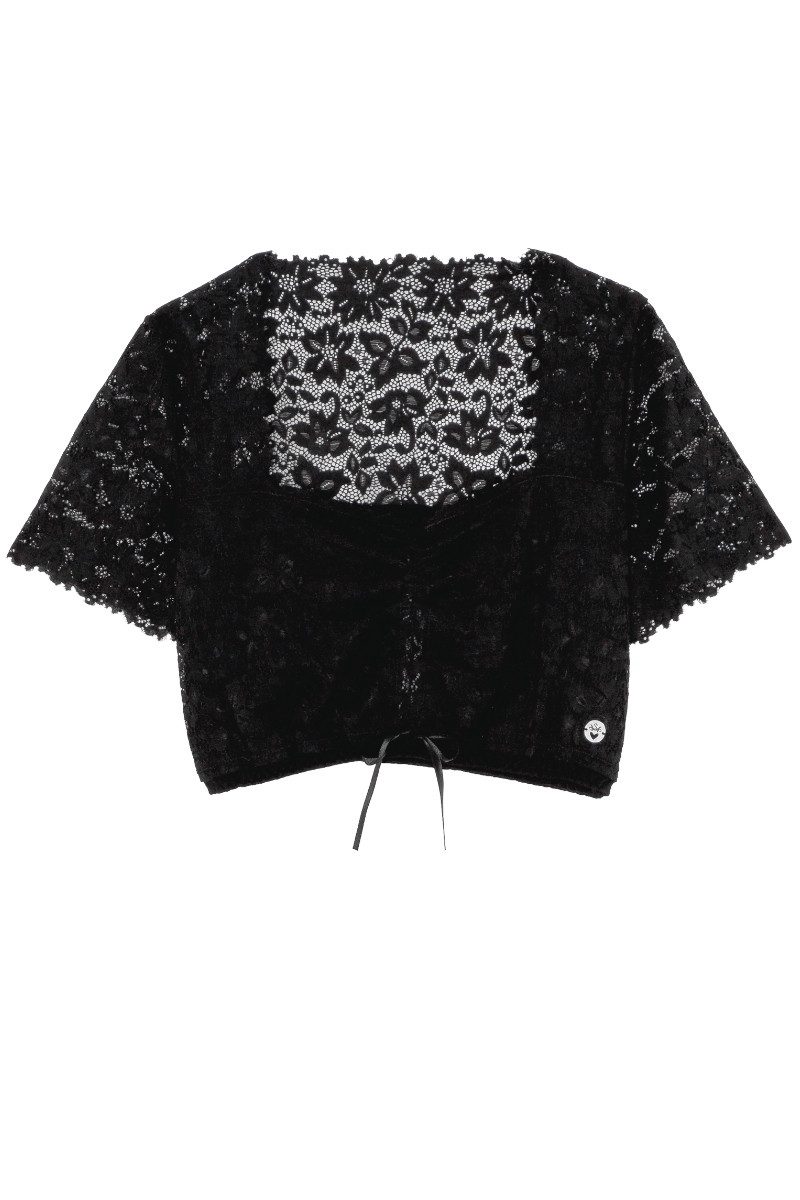 Spieth & Wensky Dirndlbluse Dirndlbluse - BAHAMAS - offweiß, schwarz günstig online kaufen