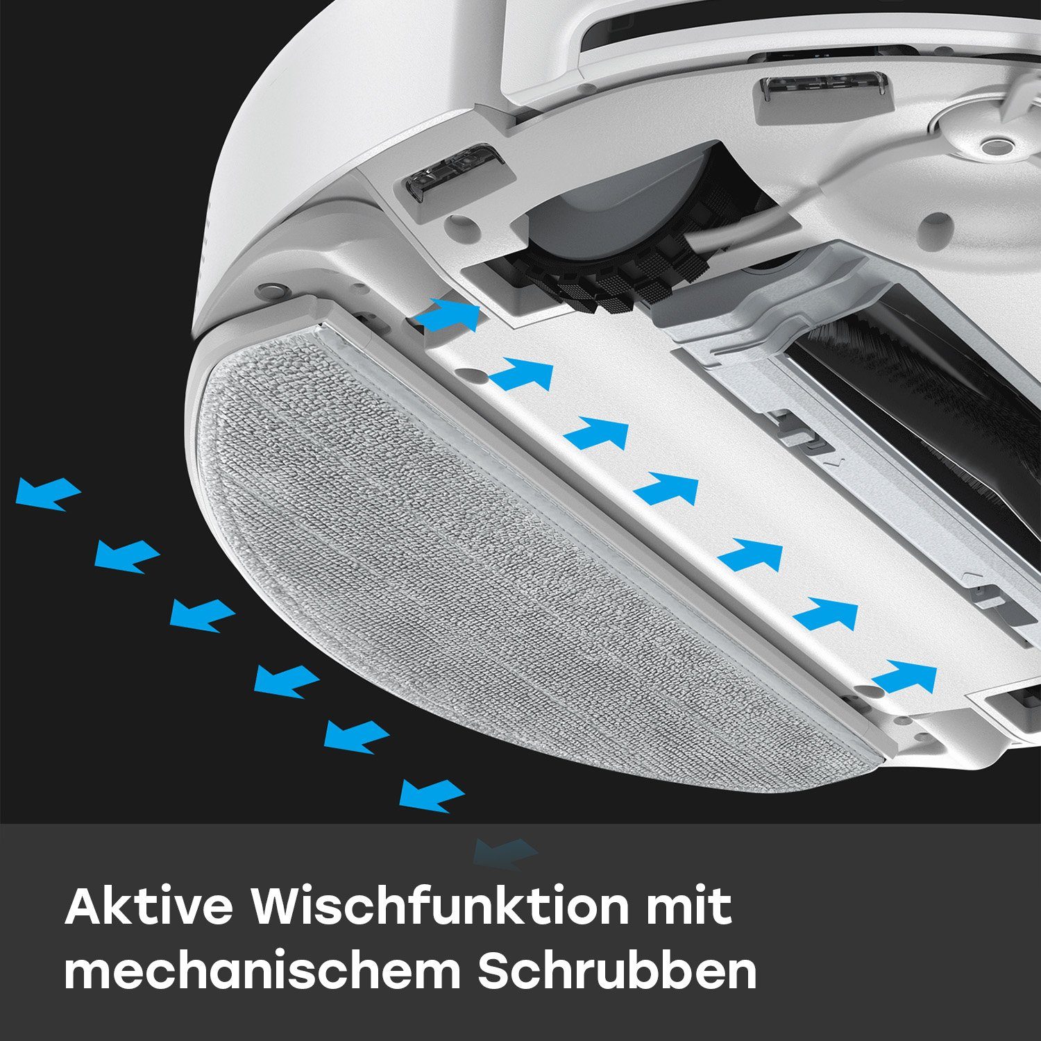 alle 10m² Wischtuch beutellos, ZACO ZACO Waschstation reinigt M1S, sterilem Wasser, W, App Nass-Trocken-Saugroboter 50 mit das