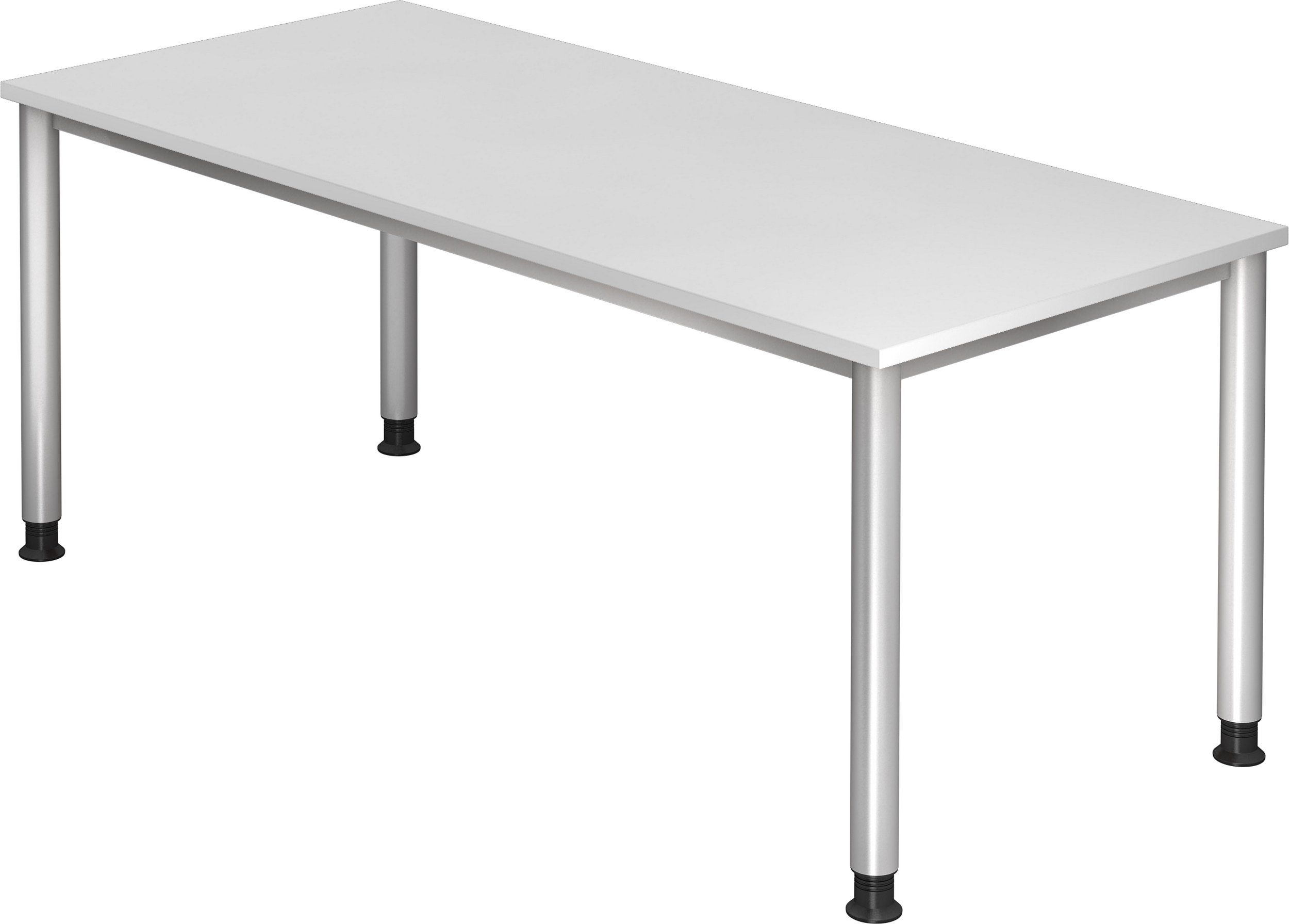 bümö Schreibtisch Schreibtisch Serie-H, Rechteck: 180 x 80 cm - Dekor: Weiß