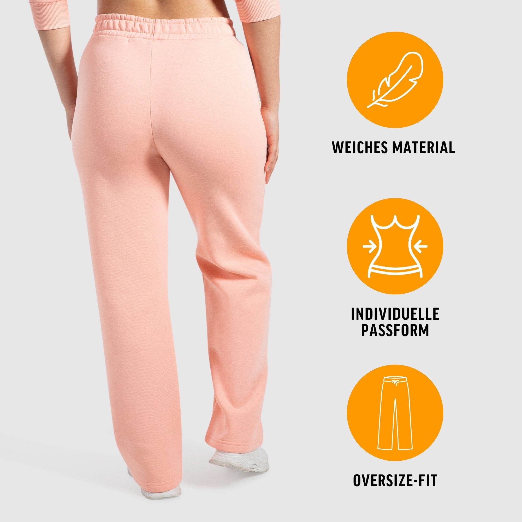 Smilodox Jogginghose Milea, Weit geschnittene Lounge-Hose, elastischer Bund & Ziernähte Bequeme Damenhose, Sweatpants, Alltag Sport, sportlichen moderner Look