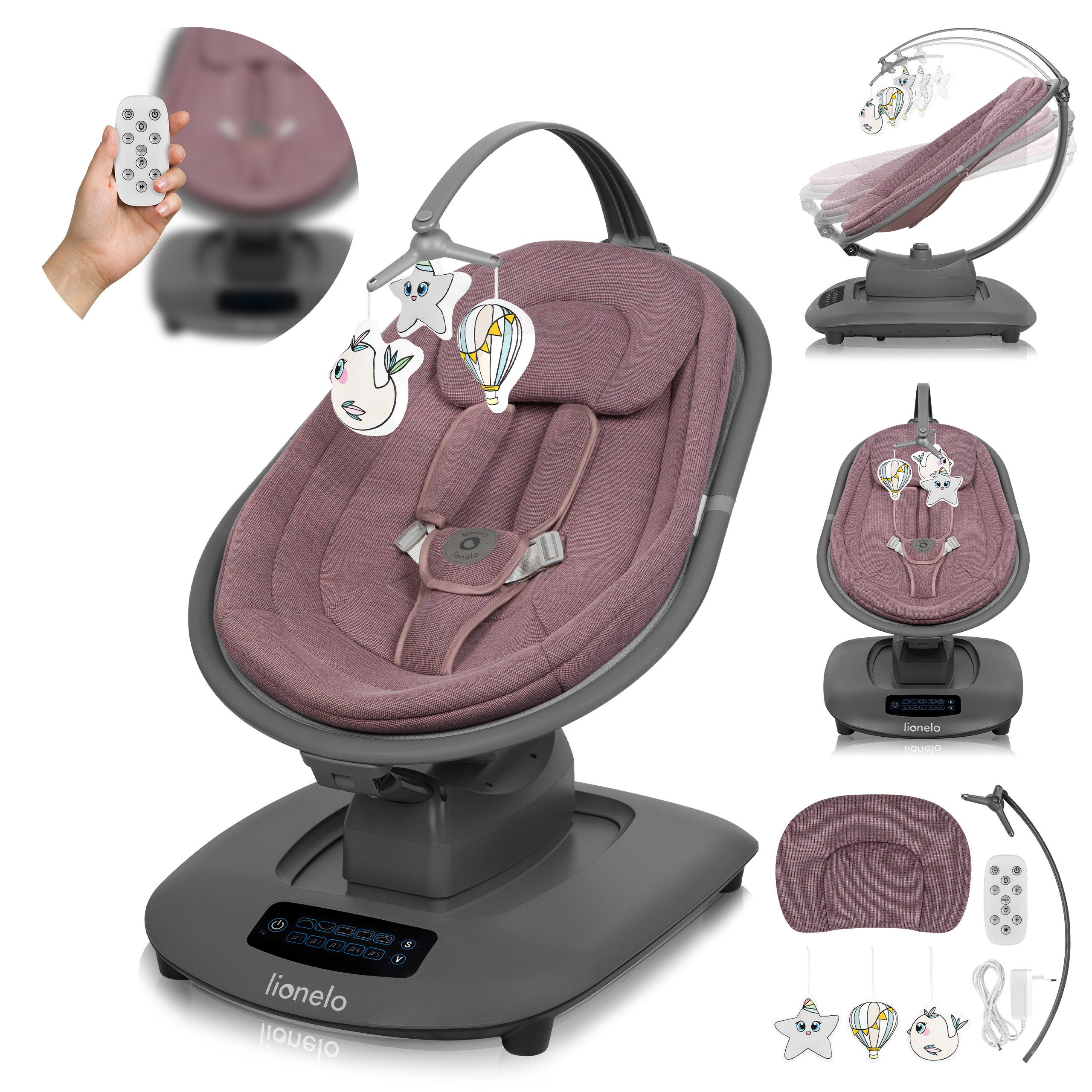 lionelo Babywippe BLOSSOM, 5 Schaukelmodi/180° drehbarer Sitz/Timer/Sicherh günstig online kaufen