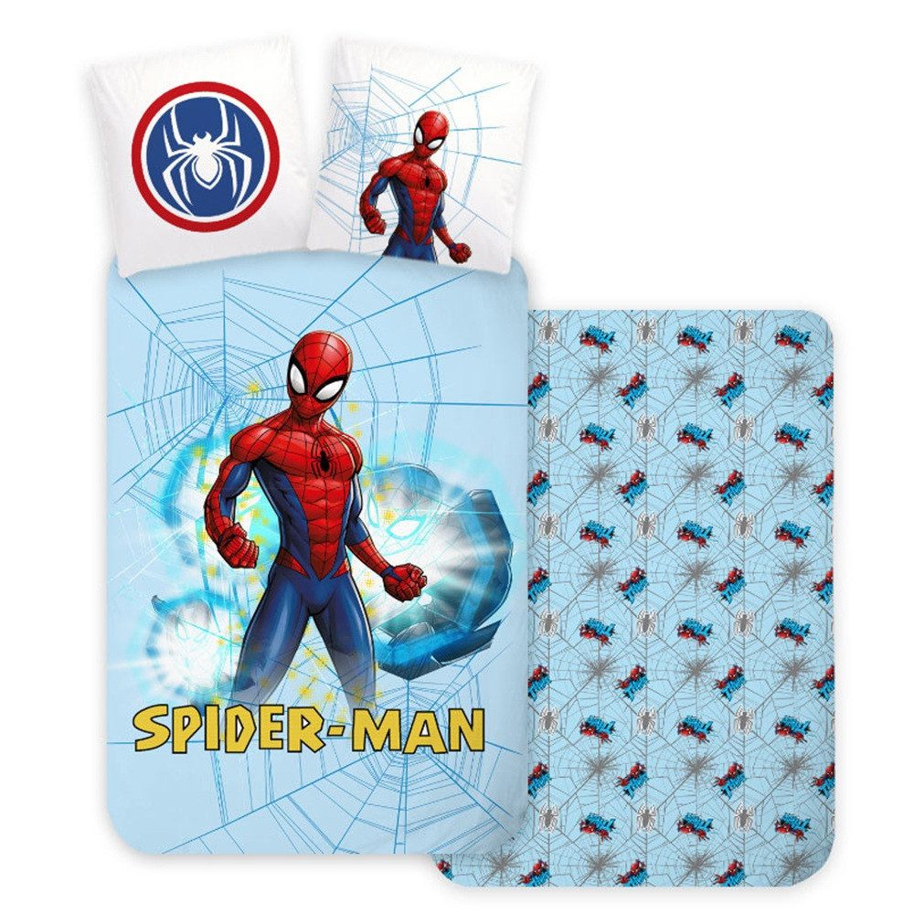 Spiderman Bettwäsche Spiderman Light Blue Kinderbettwäsche günstig online kaufen