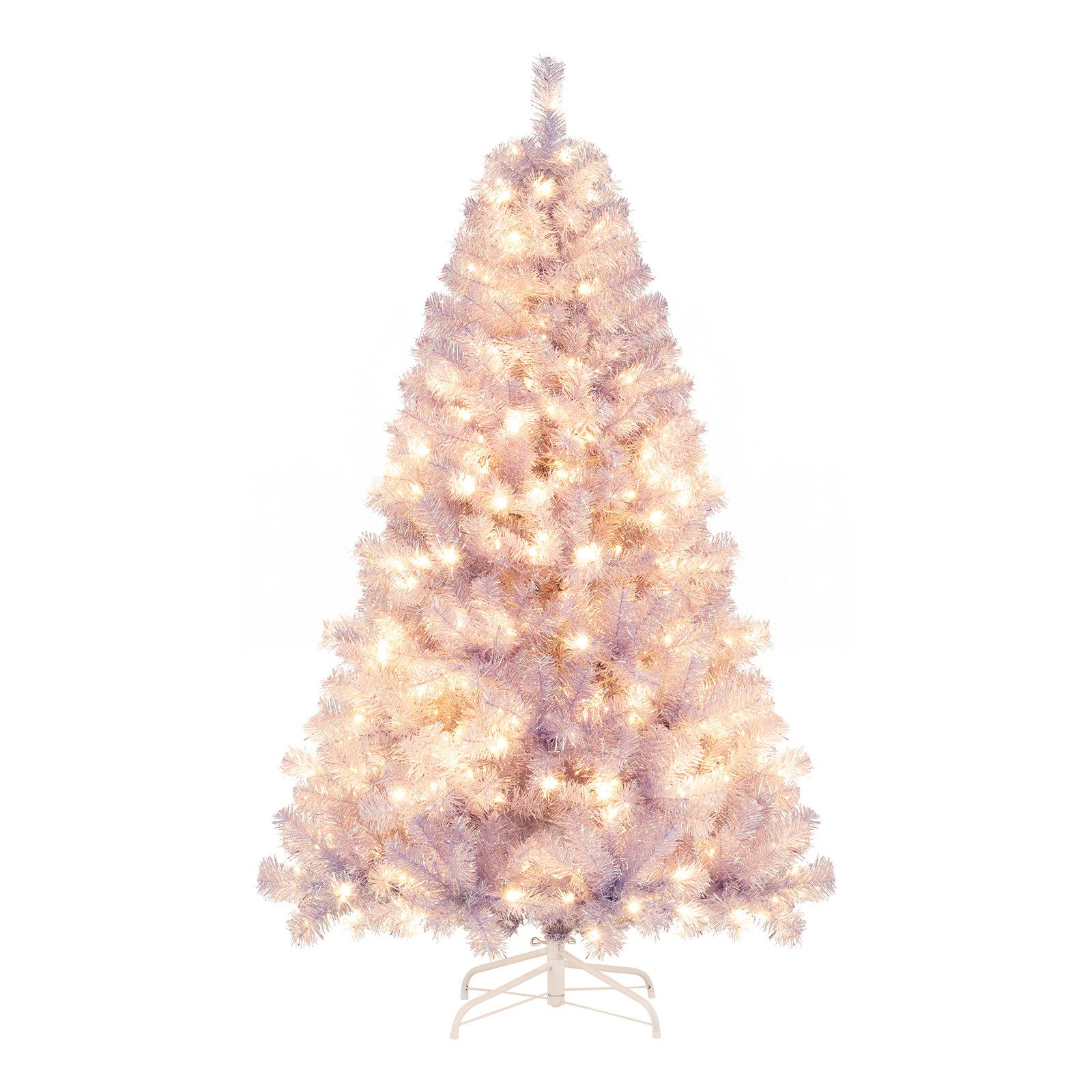 COSTWAY Künstlicher Weihnachtsbaum, 180cm, warmweiße LEDs, 8 Modi, Ständer