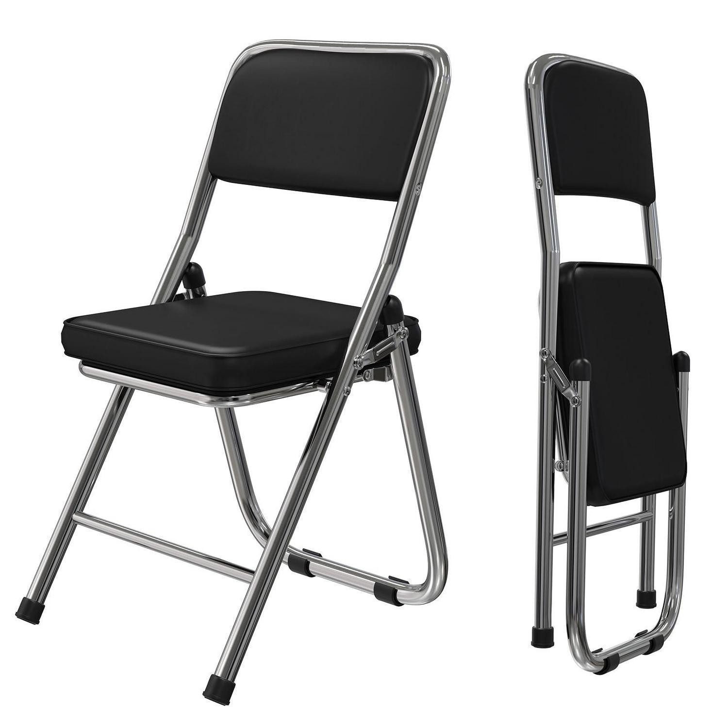 LuxusKollektion Klappstuhl Klappstuhl 2er Set Schwarz-A (2 St)